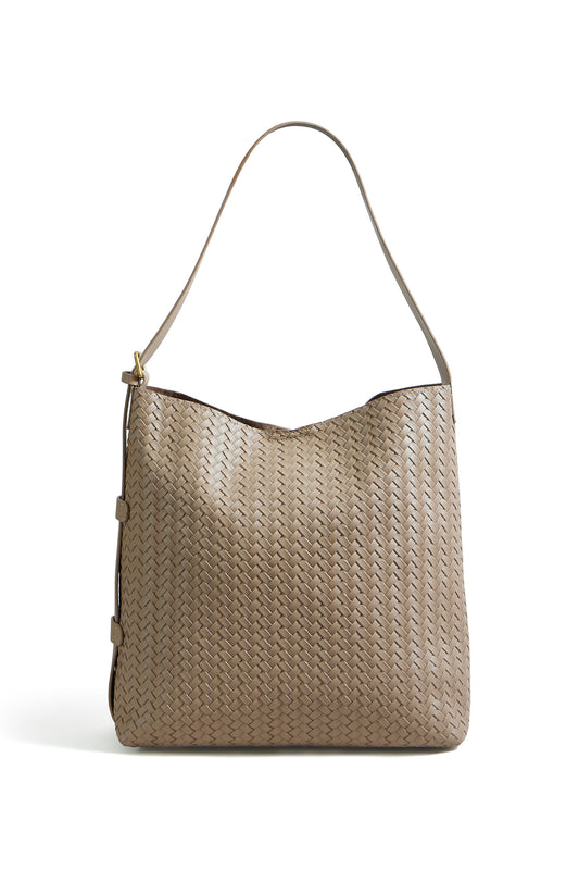 Yumi Stone Woven Shoulder Bag With Detachable Inside Purse