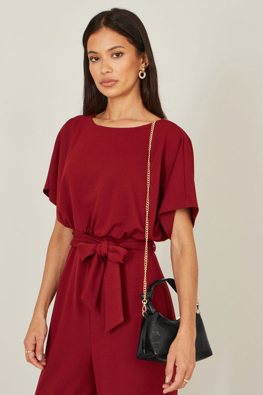 Yumi Black Textured Small Knot Handle Handbag ACC BAGS Yumi