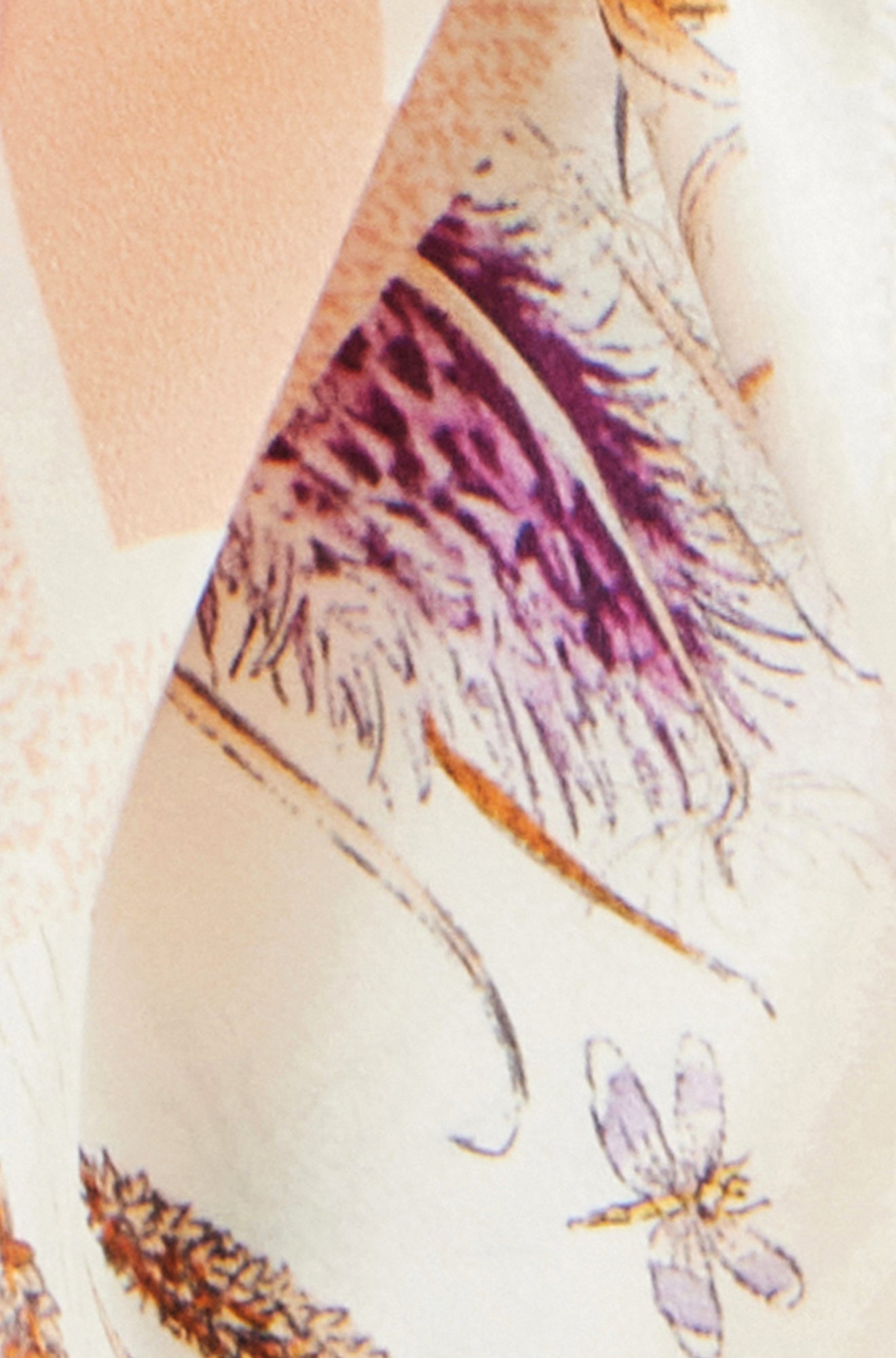 Yumi Ivory 100% Silk Delicate Floral Print Scarf ACC SCARF Yumi