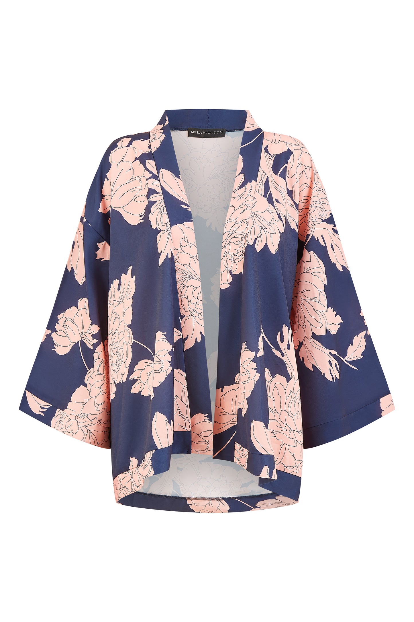 Yumi Navy Floral Blossom Print Kimono Kimono Yumi