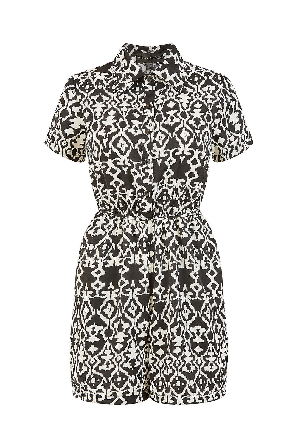 Mela Black Abstract Print Playsuit Mela