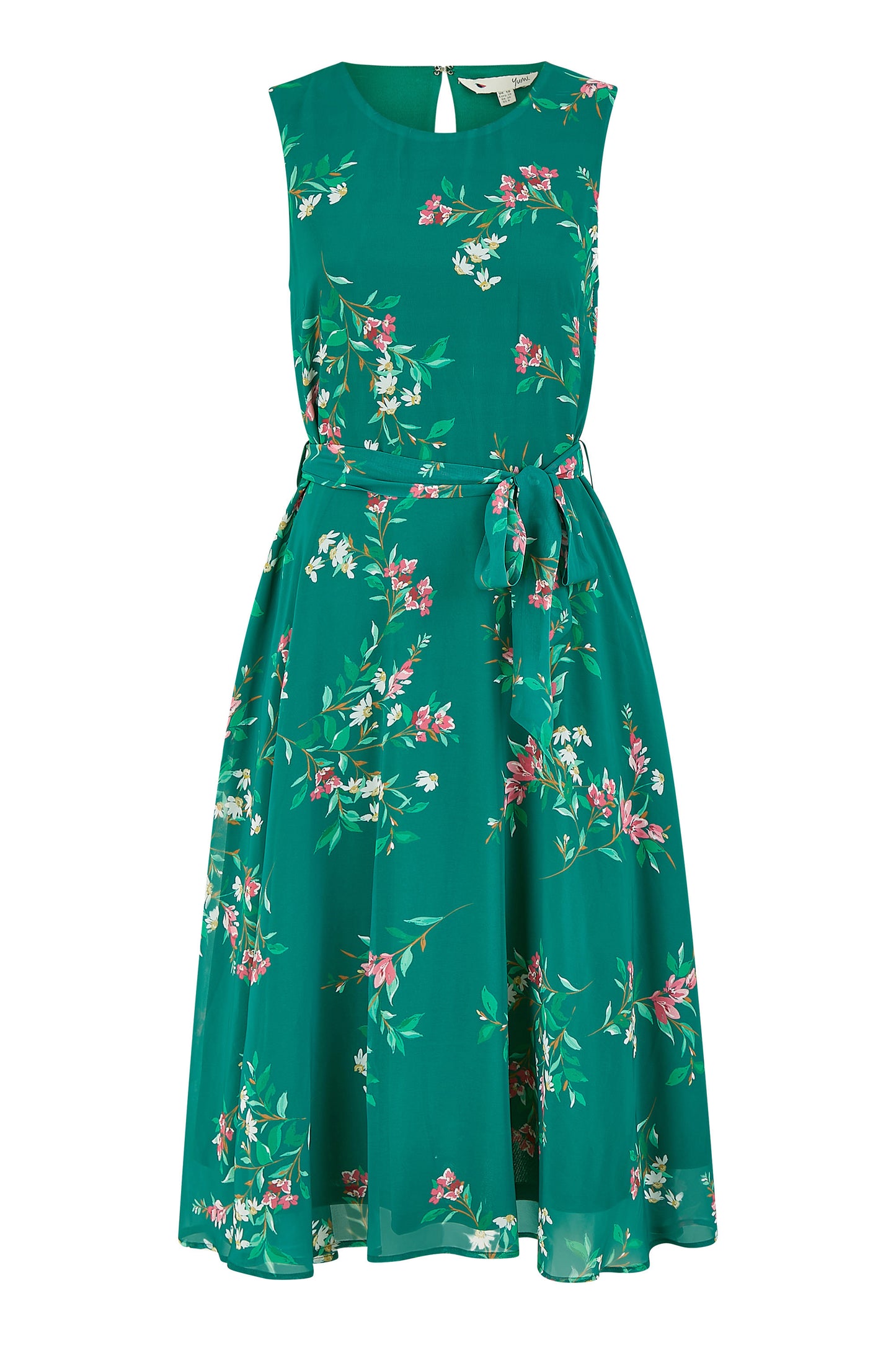 Yumi Green Daisy Print Skater Dress DRES Party Yumi