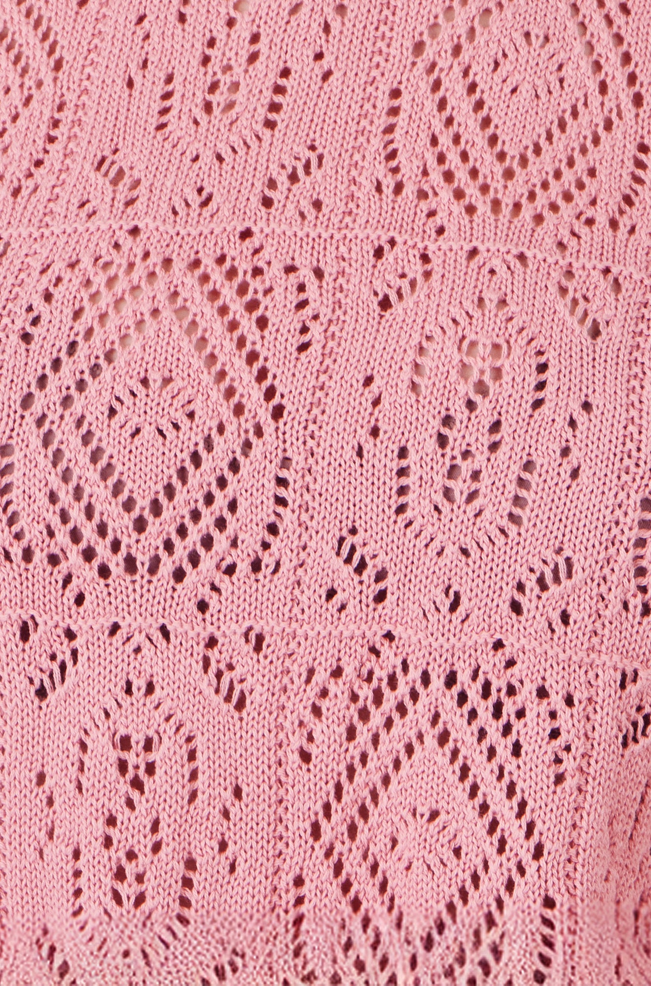 Yumi Pink Cotton Crochet Knitted Top Knit Top Yumi