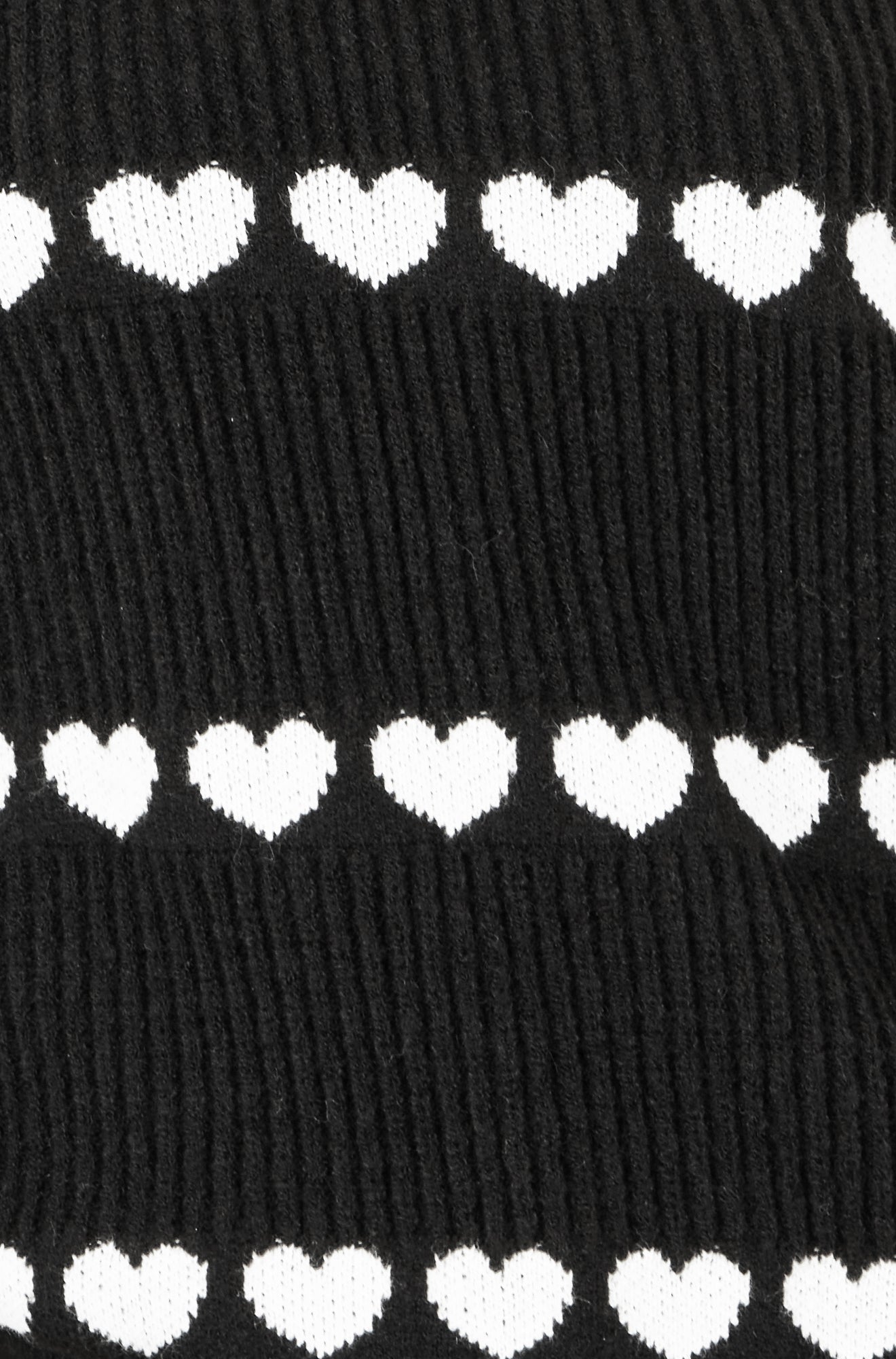 Yumi Black Knitted Jumper With Heart Stripes Knit Jumper Yumi
