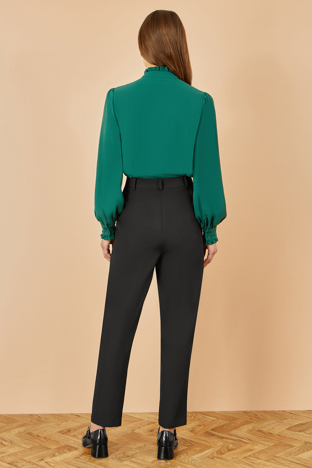 Yumi Green Frill High Neck Shirt SHIRT Yumi