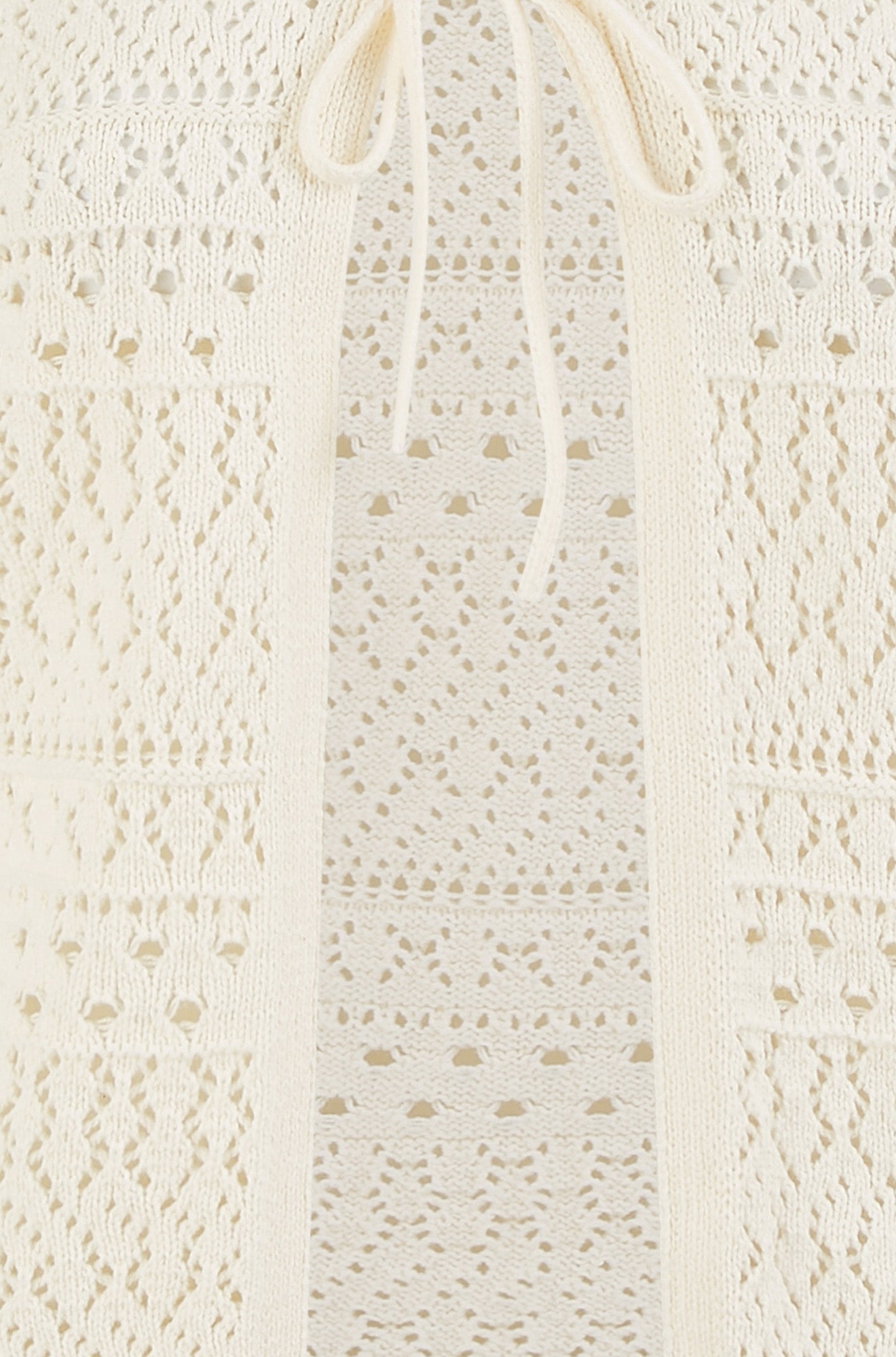 Yumi Ivory Crochet Tie Front Cardigan KNIT Cardi Yumi