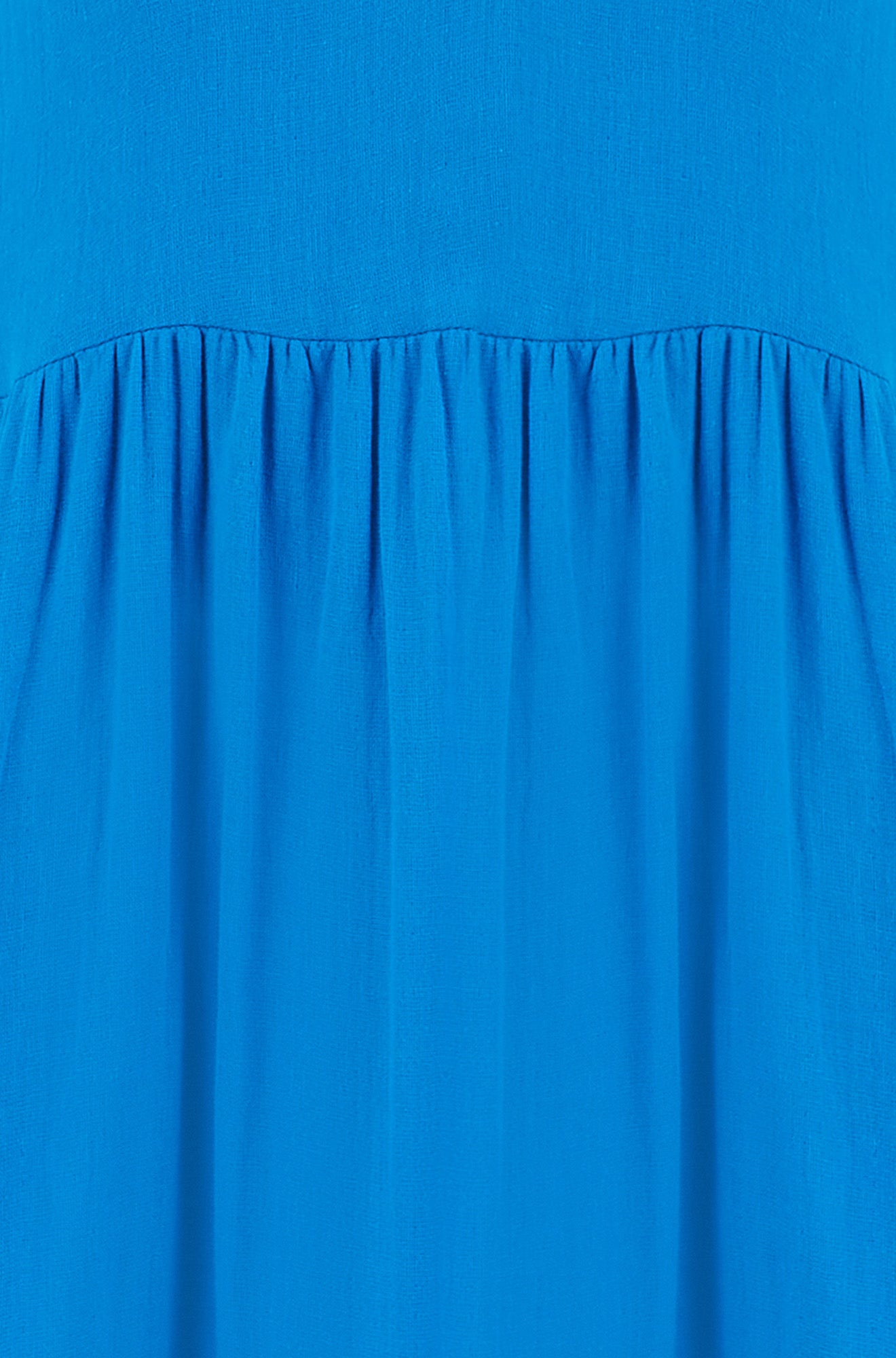 Yumi Blue Double Cotton Long Kaftan DRES Midi Yumi