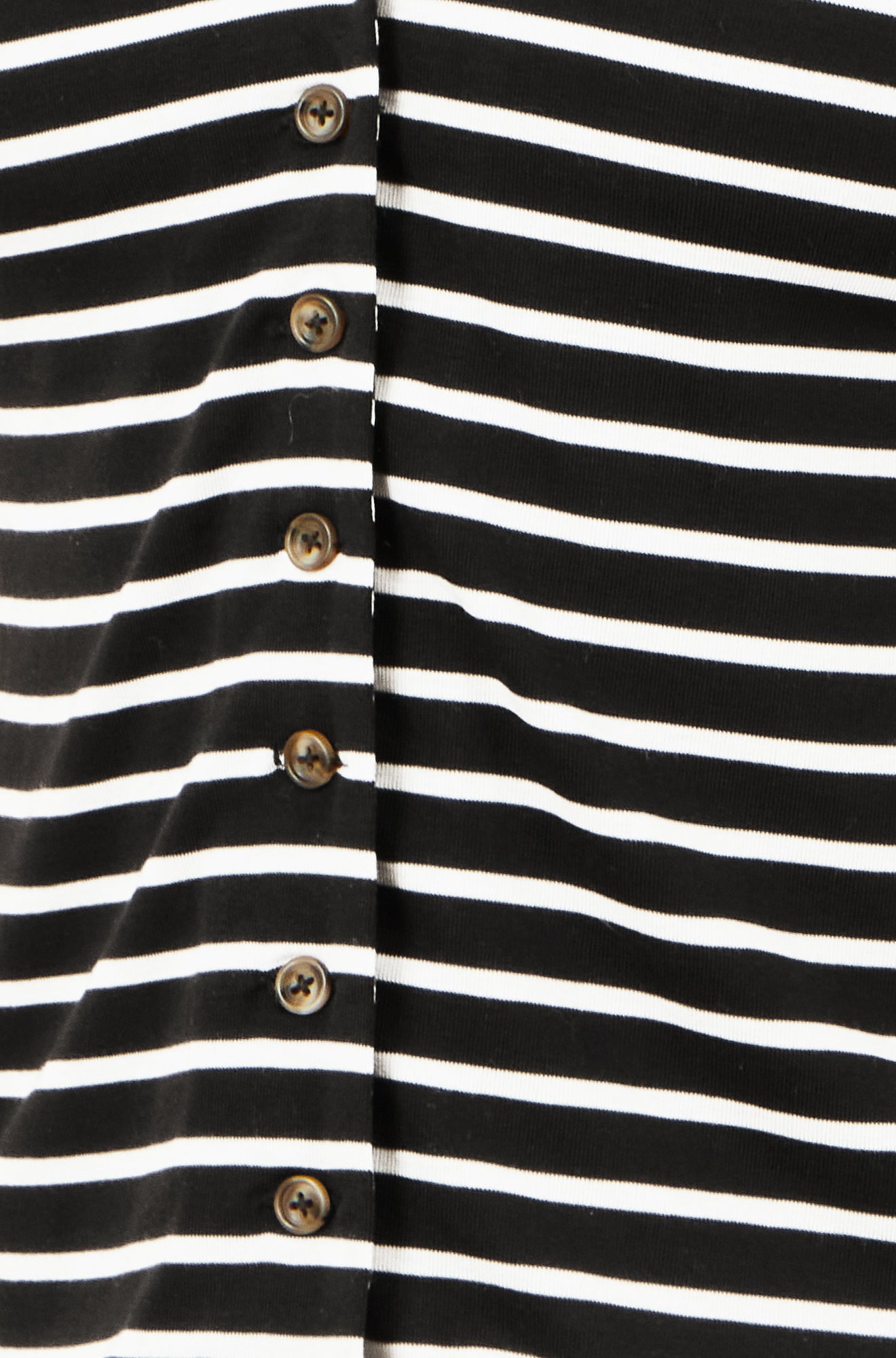 Yumi Black Striped Cotton Jersey Lettuce Trim T-Shirt Top Yumi