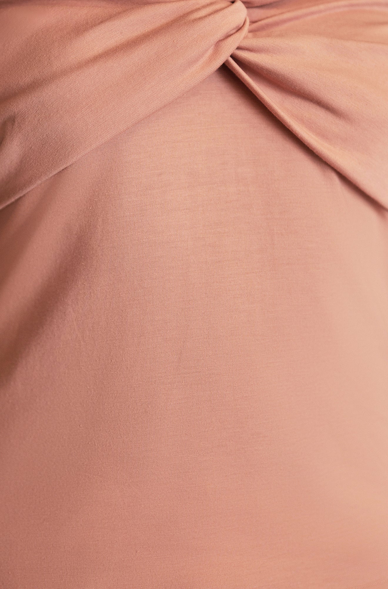 Yumi Blush Jersey Cotton Bardot Top With Knot Detail Tops Yumi