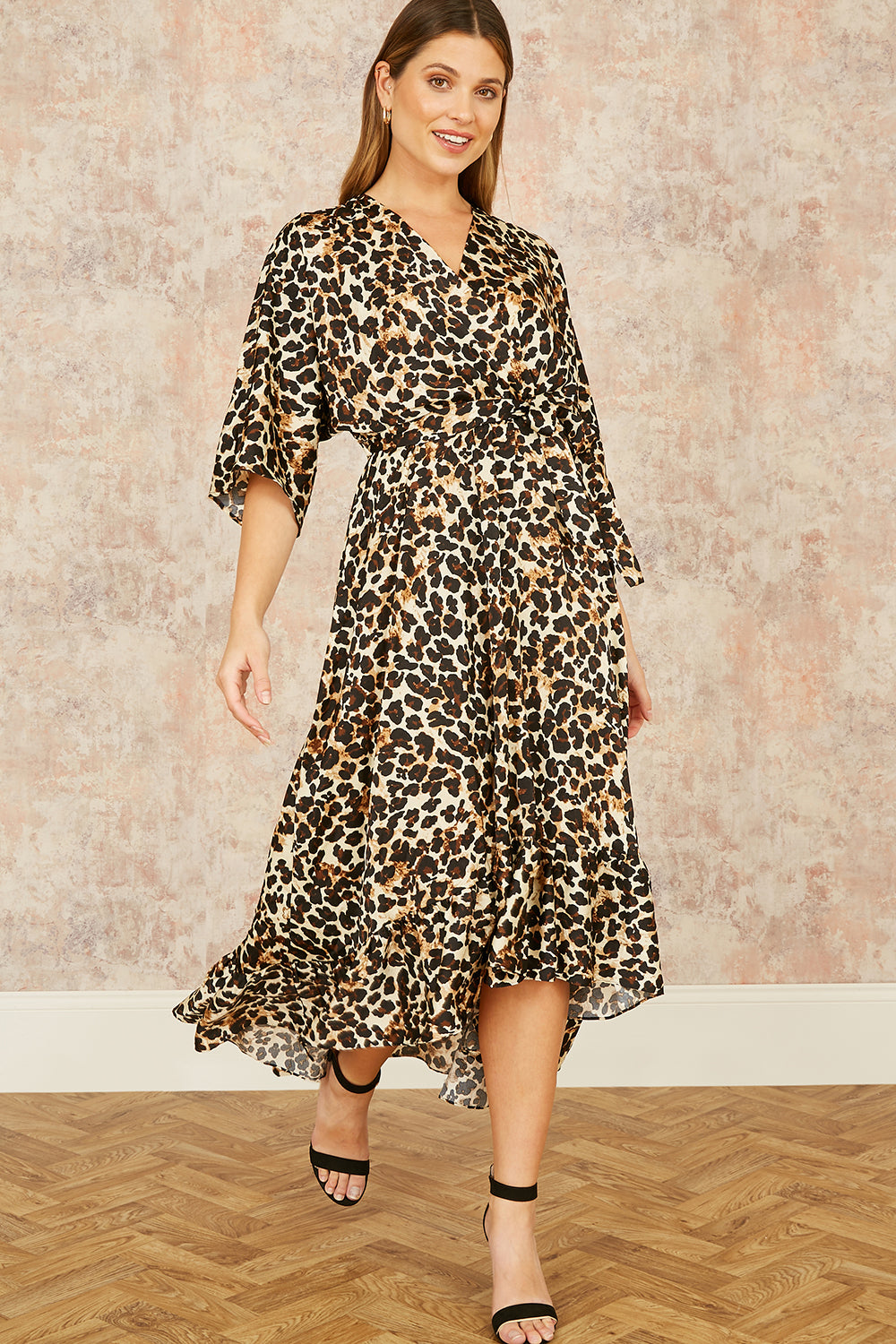 Robe Midi Wrap Imprimé Léopard Lipsy London - Taille UK 4 - Neuf Avec étiquettes