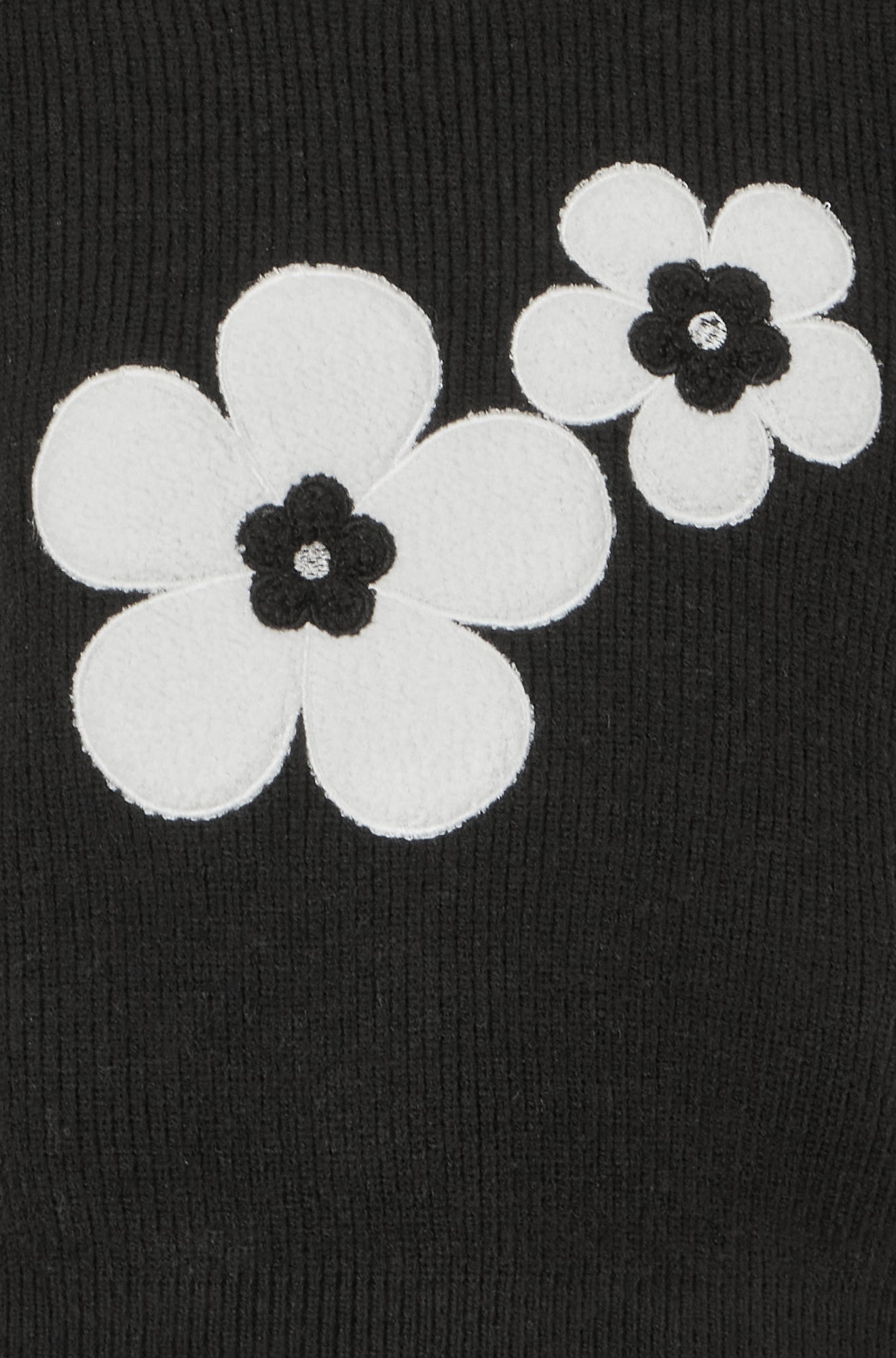 Yumi Black Flower Knitted Sleeveless Jumper Vest Knit Pullover Yumi