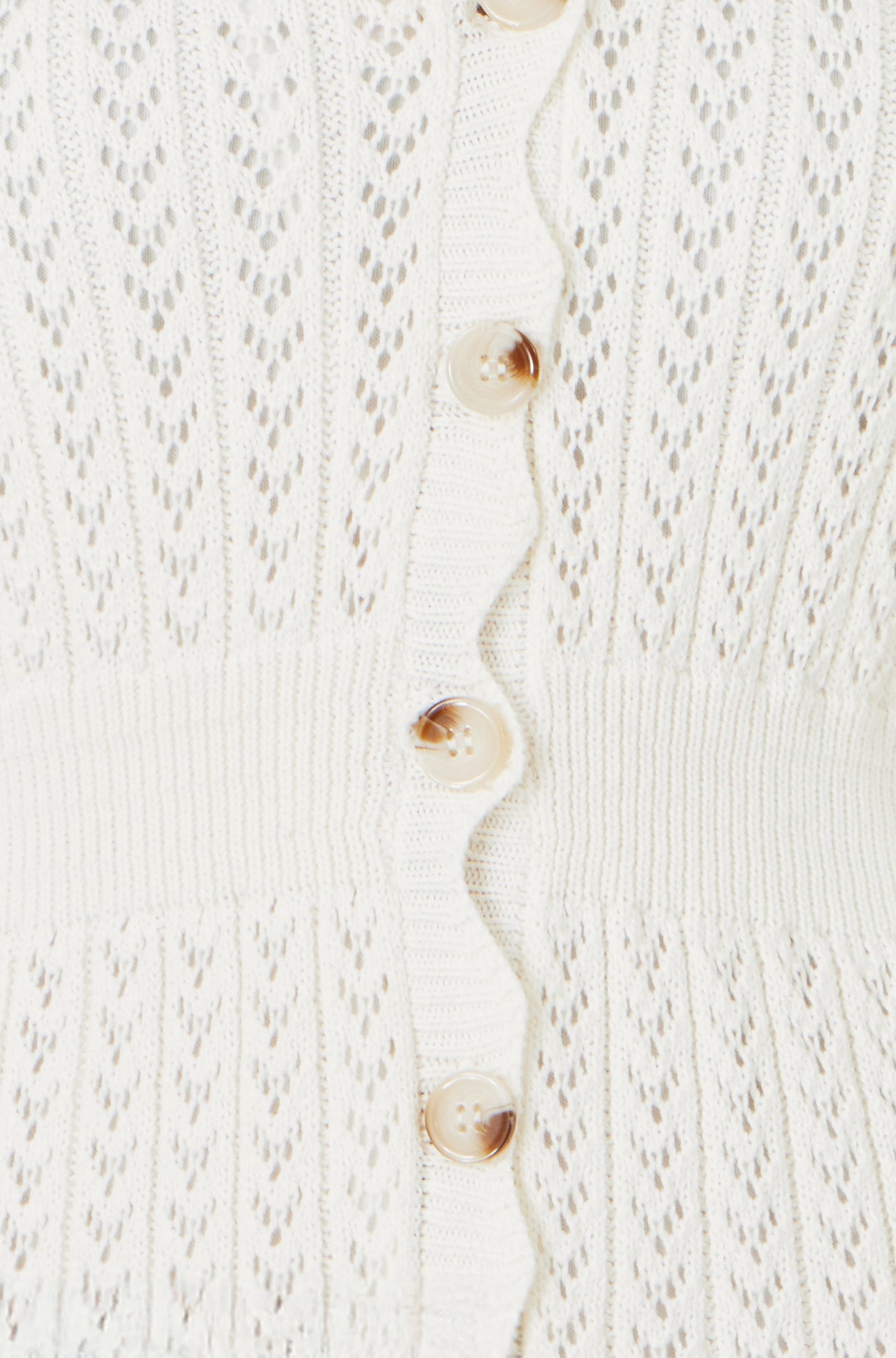 Yumi Ivory Cotton Scallop Crochet Knitted Dress Knit Dress Yumi