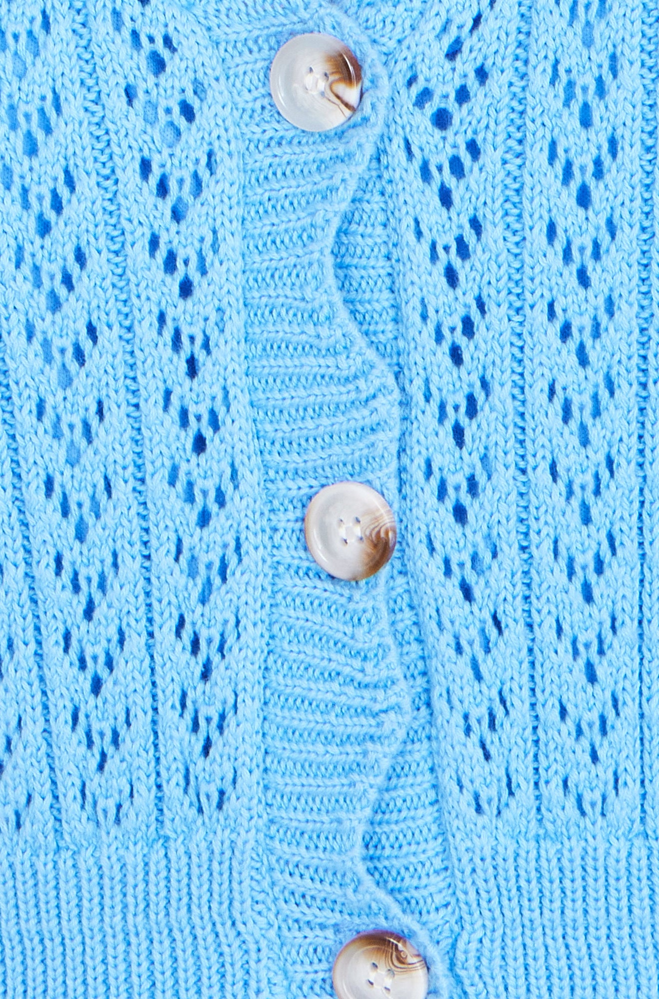 Yumi Blue Scallop Edge Crochet Knitted Midi Dress Knit Dress Yumi