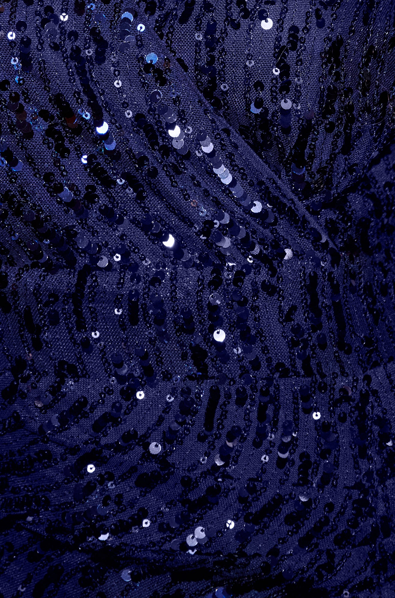 Yumi Navy Sequin Fitted Wrap Dress With Split Hem Dress Party Yumi