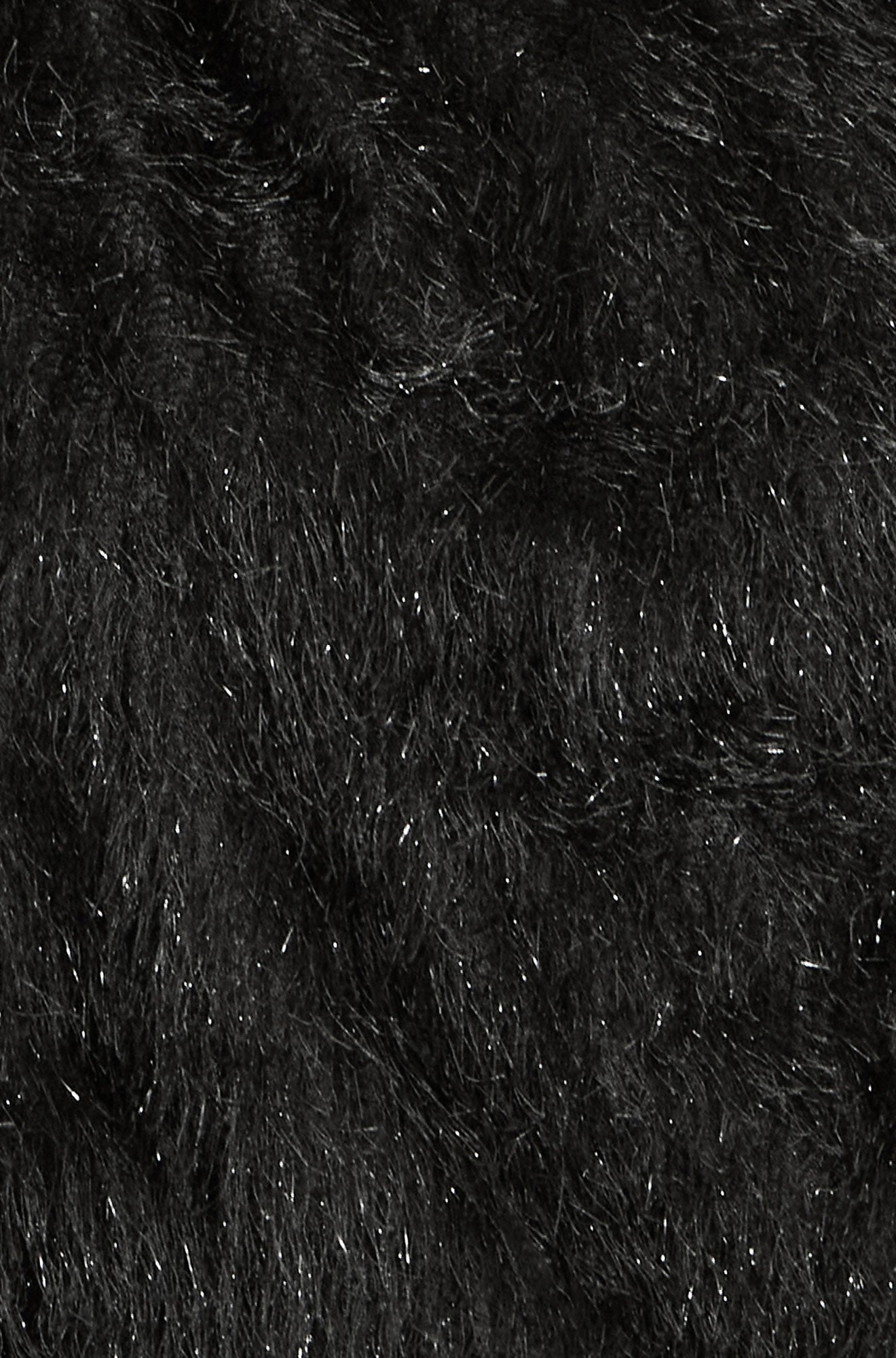 Yumi Black Lurex Fringe Relaxed Fit Top Top Yumi