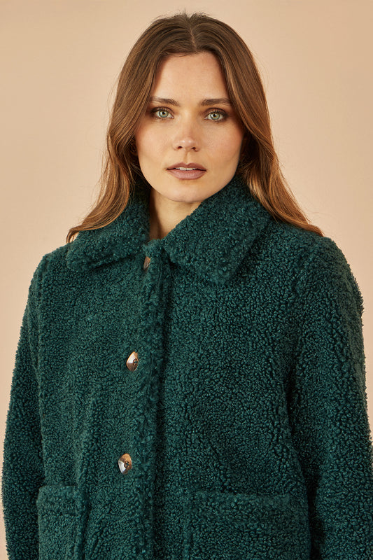 Yumi Green Short Teddy Bear Jacket JACKET Yumi