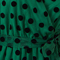 Yumi Green Spot Mesh Wrap Midi Skater Dress DRES Party Yumi