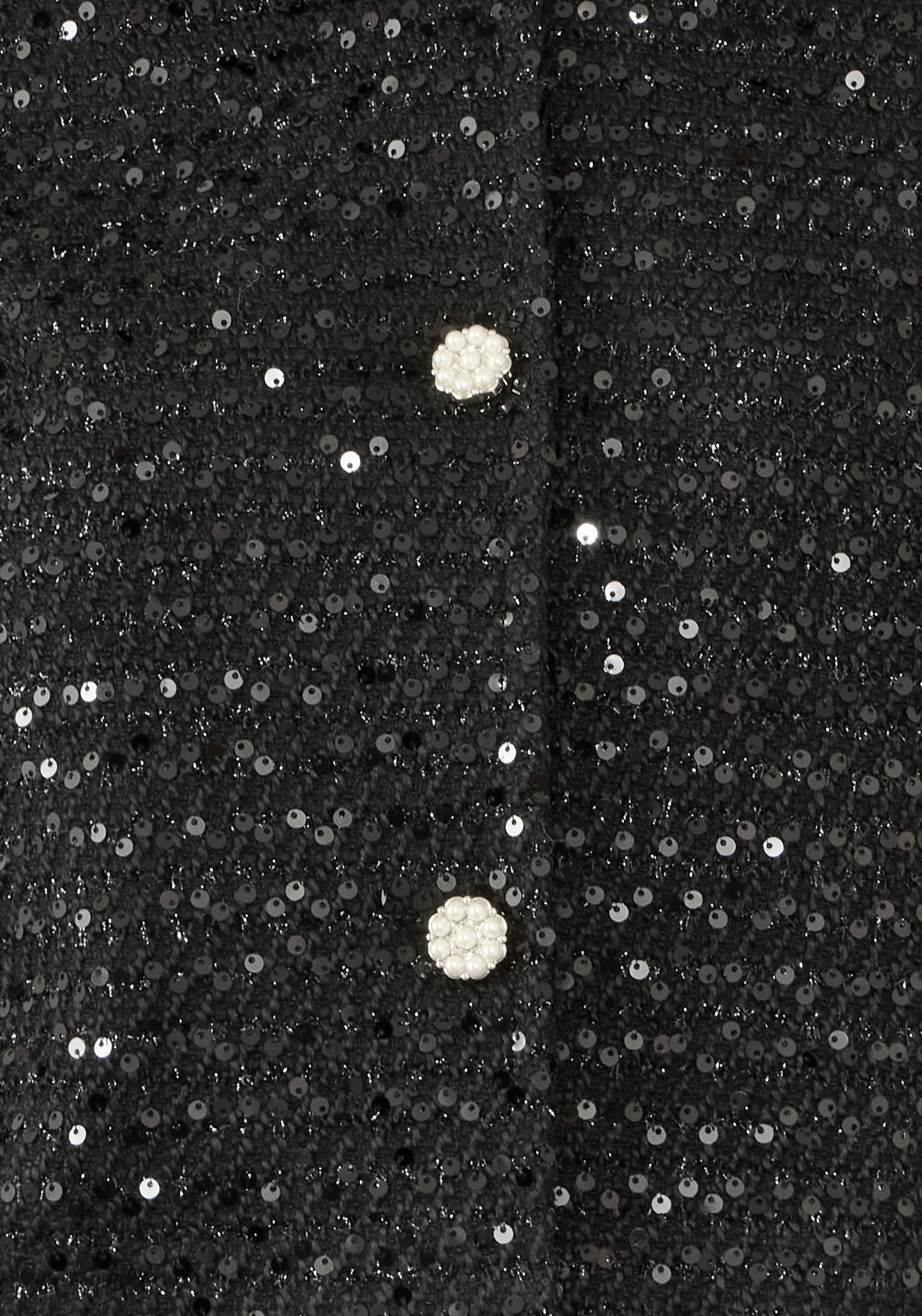 Yumi Black Boucle Sequin Jacket With Pearl Buttons JACKET Yumi
