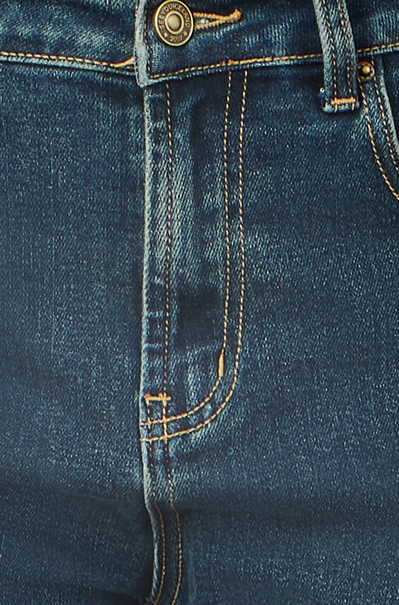 Yumi Blue Dark Wash Stretch Wide Leg Jeans TROUSER Yumi