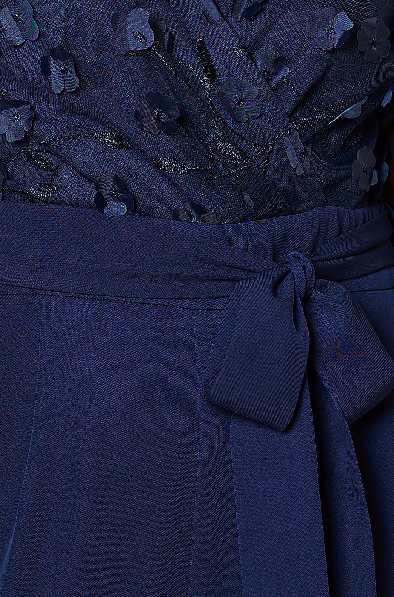 Yumi Navy Flower Applique Jumpsuit JUMPSUIT Yumi