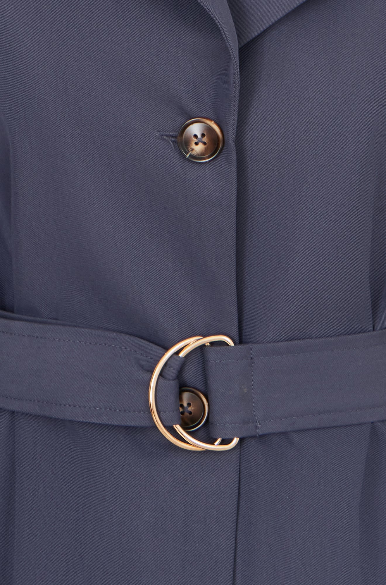 Yumi Navy Belted Long Trench Coat With Belt Outerwear Yumi