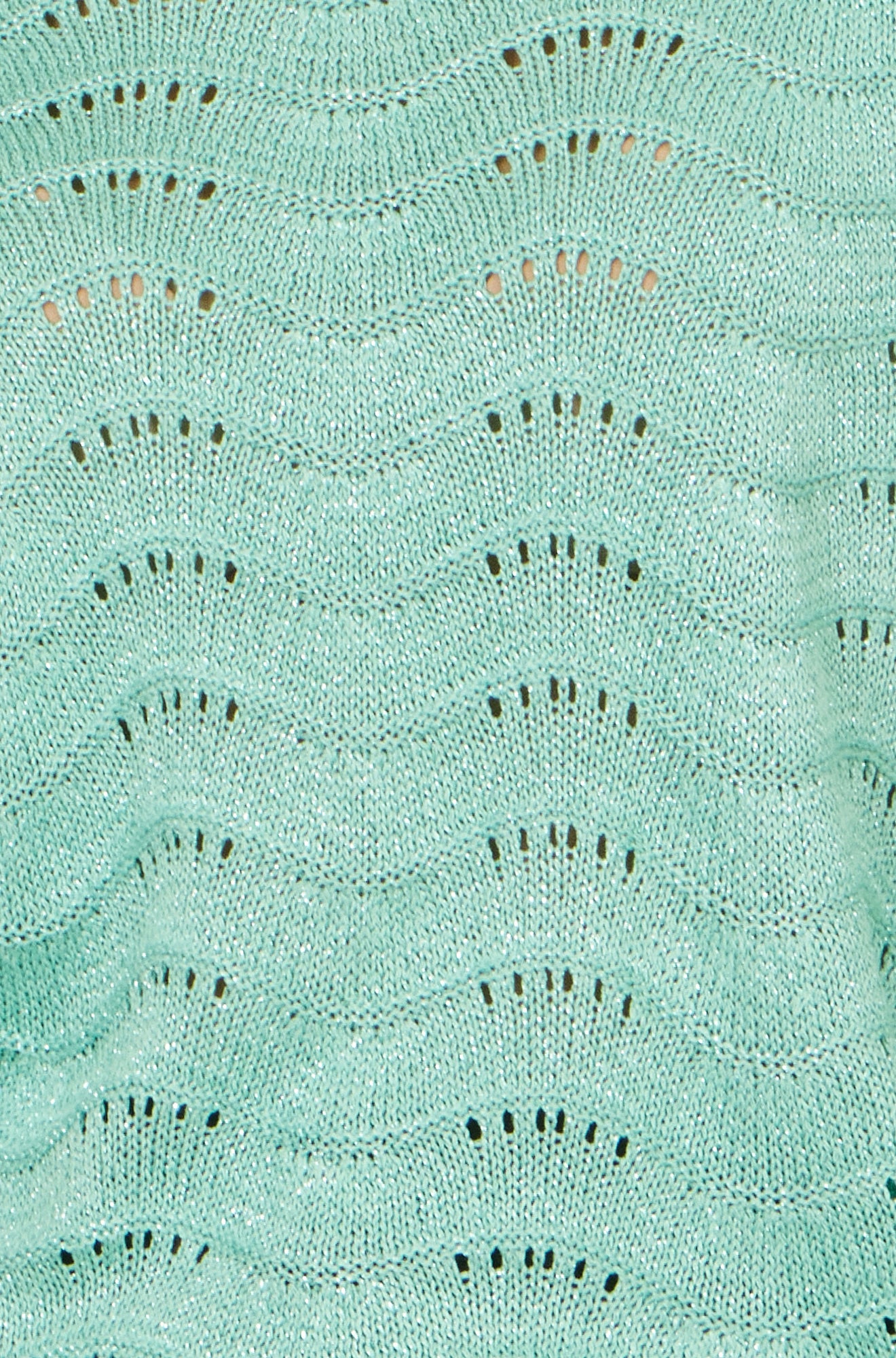 Yumi Aqua Wave Metallic Thread Relaxed Jumper Knit Jumper Yumi