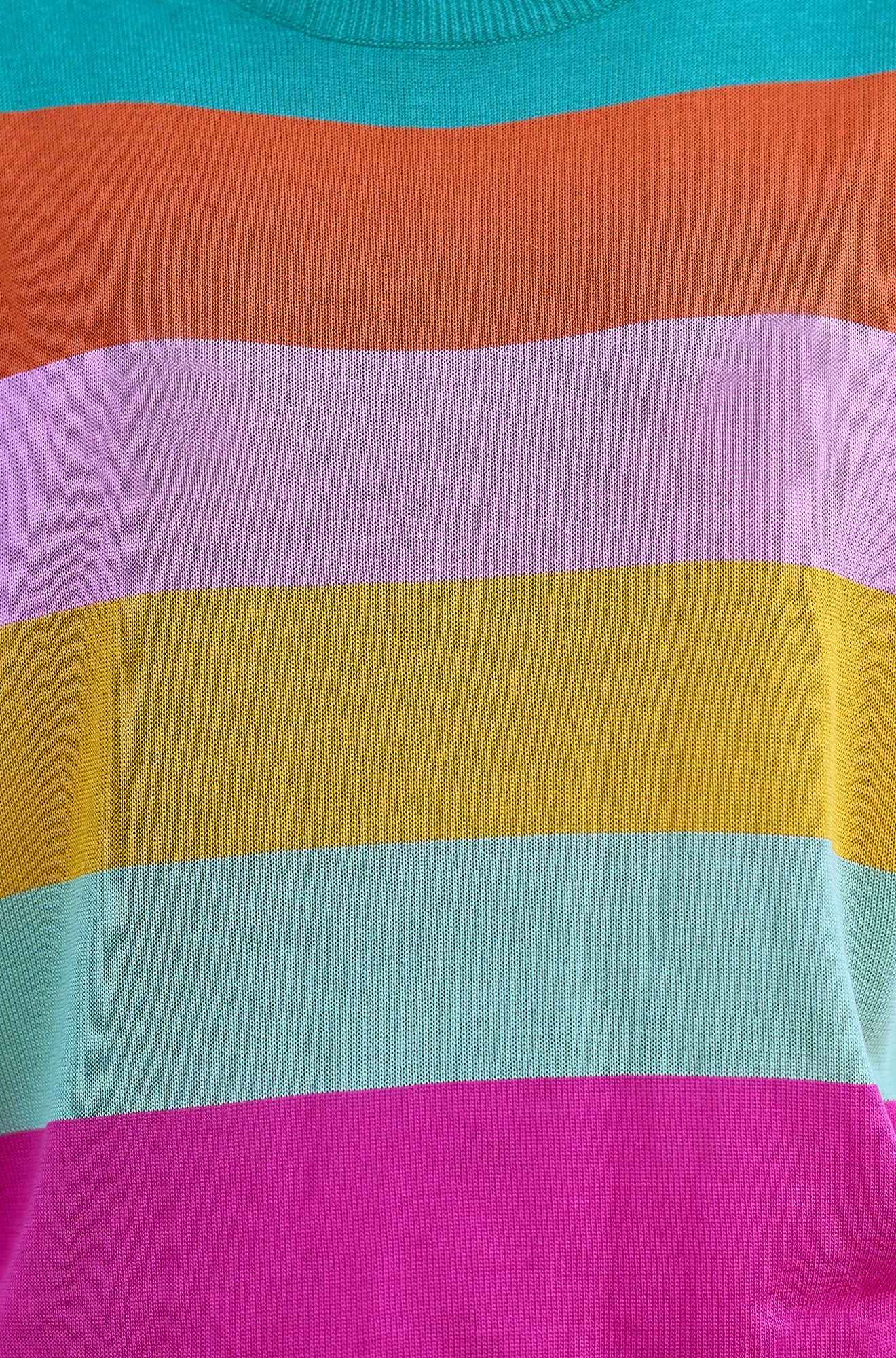 Yumi Multicolour Block Stripe Relaxed Knitted Top Knit Top Yumi