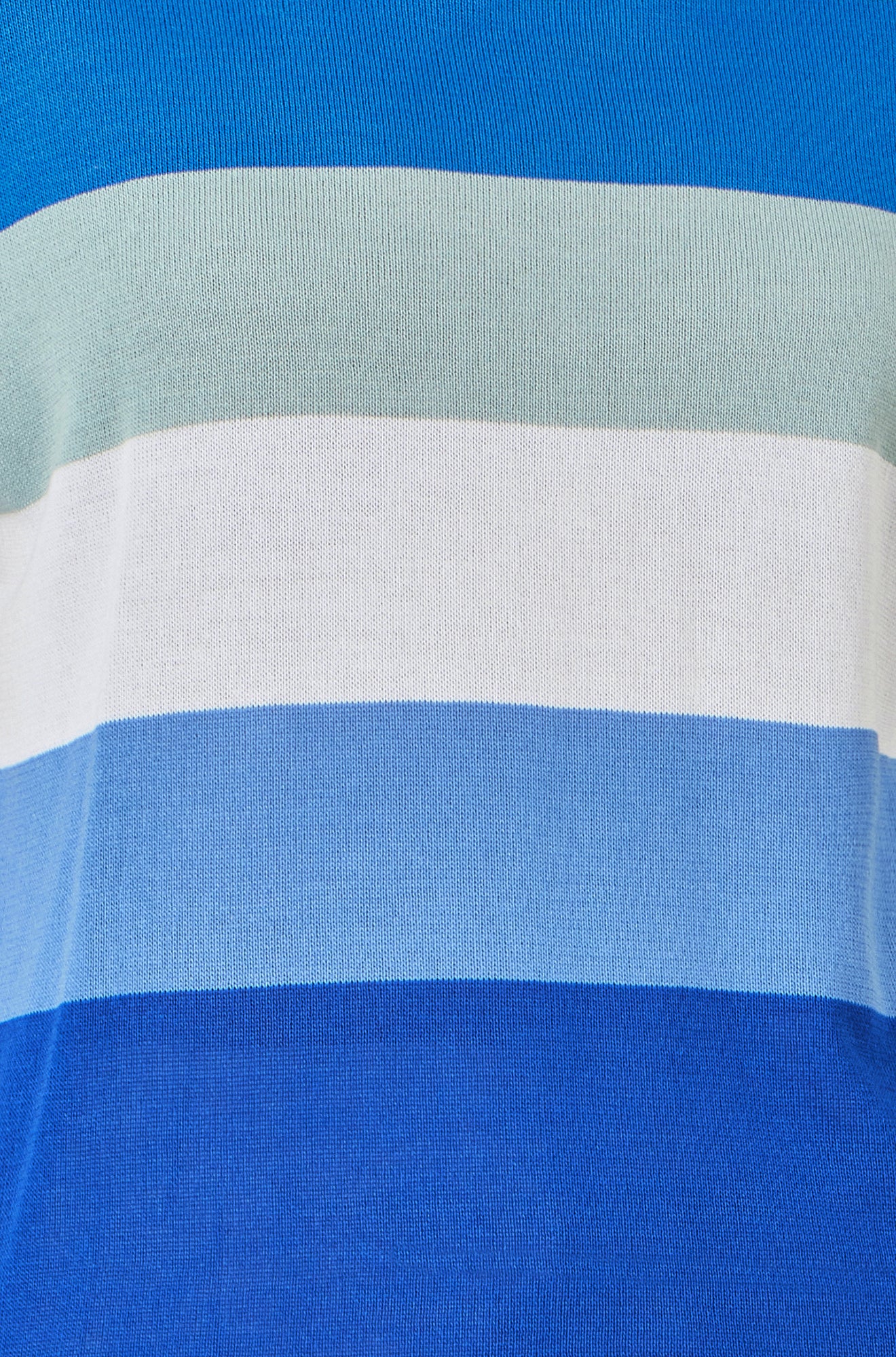 Yumi Blue Block Stripe Relaxed Knitted Top Knit Top Yumi