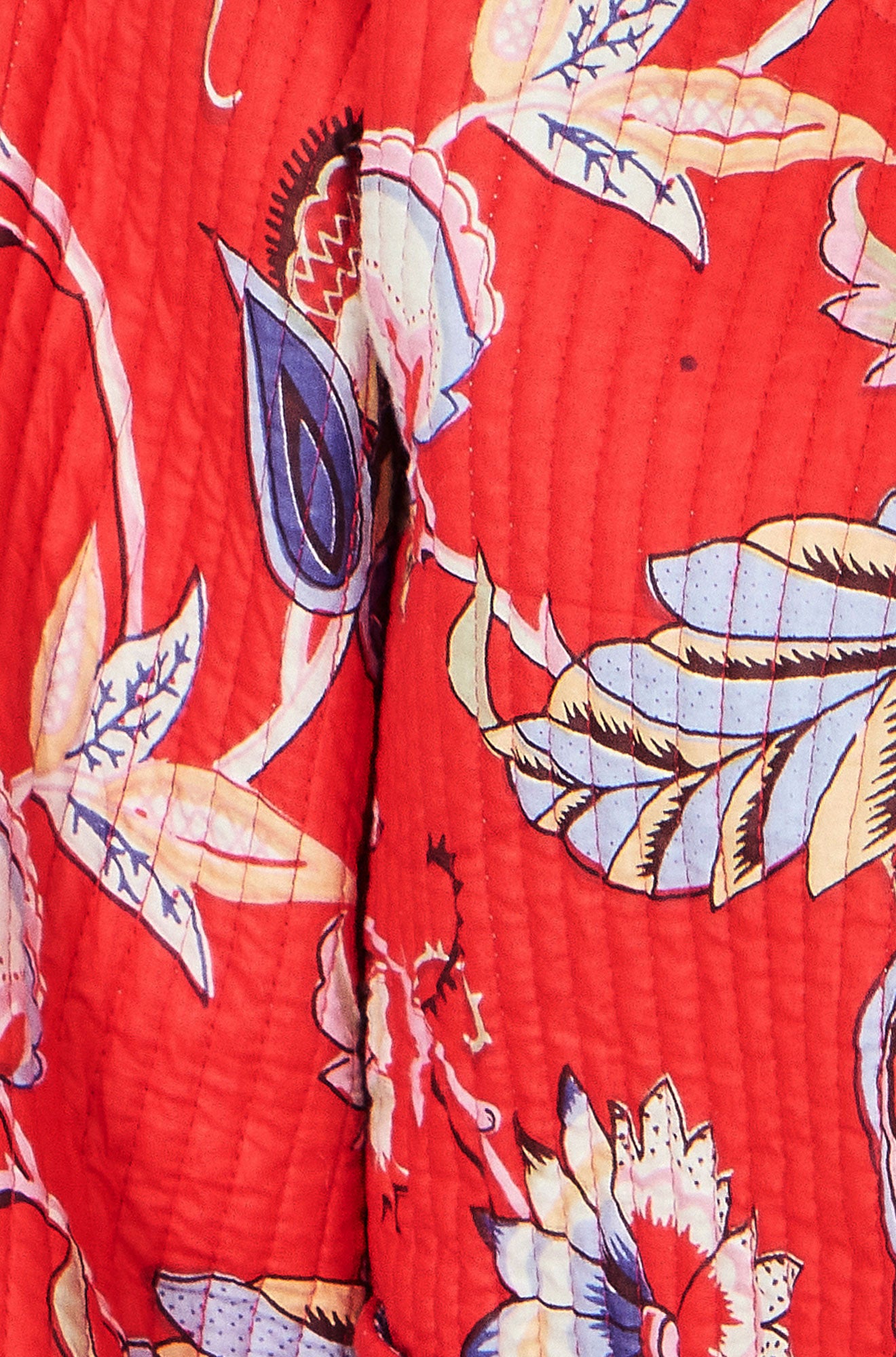 Yumi Red Boho Print Cotton Reversible Quilted Jacket Outerwear Yumi