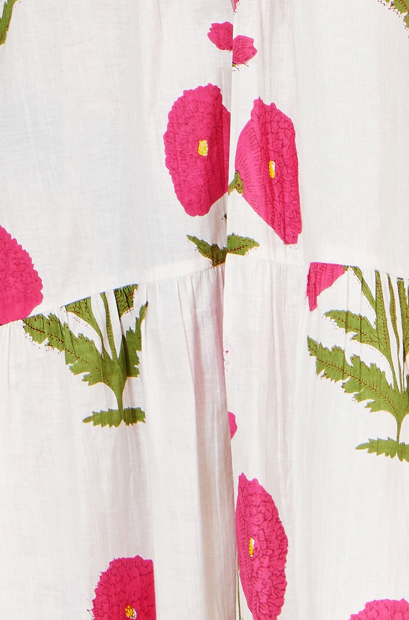Yumi White Cotton Floral Tunic Beachwear Yumi