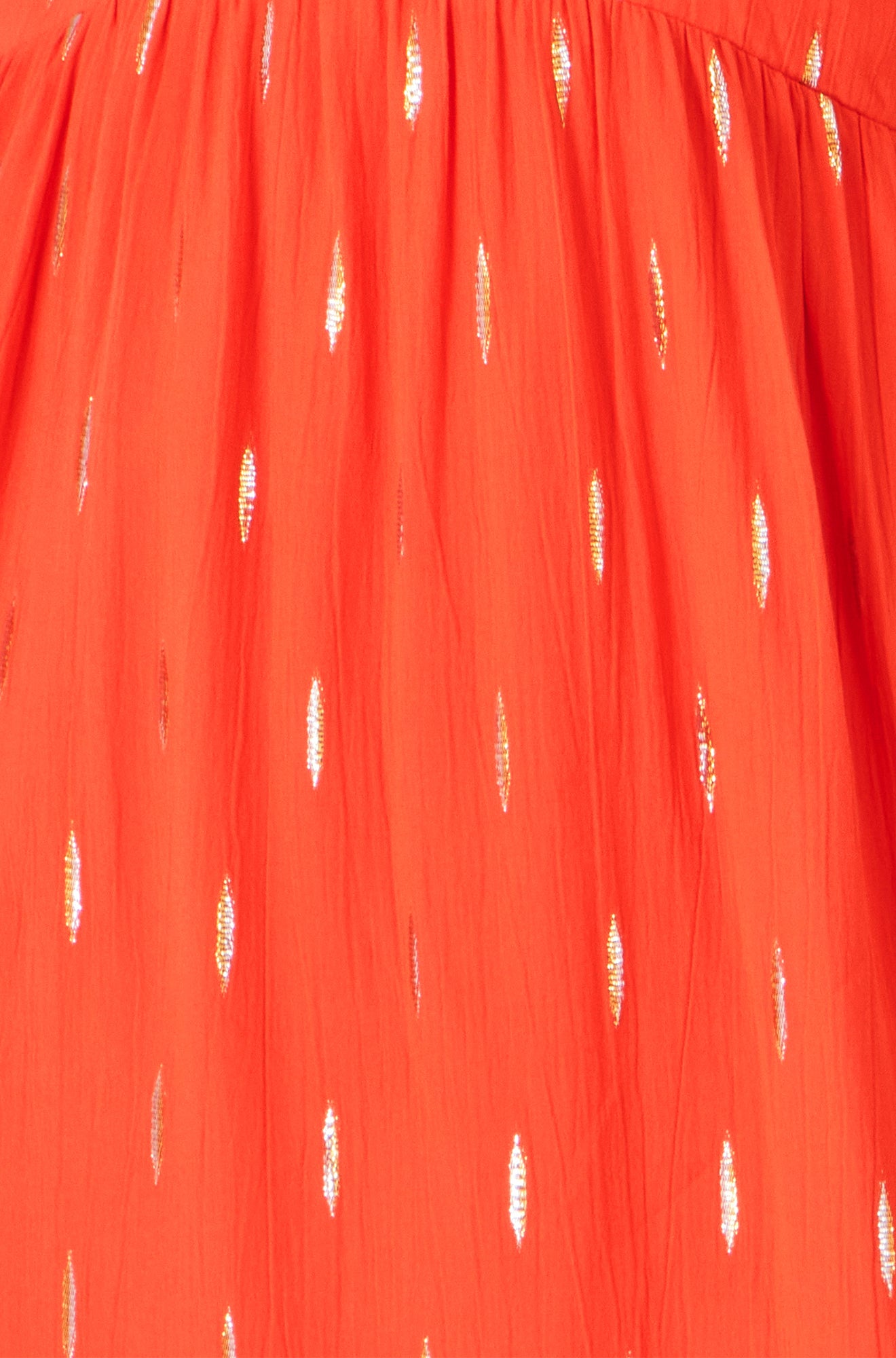 Yumi Orange Foil Print Viscose Cut Out Midi Dress Beachwear Yumi