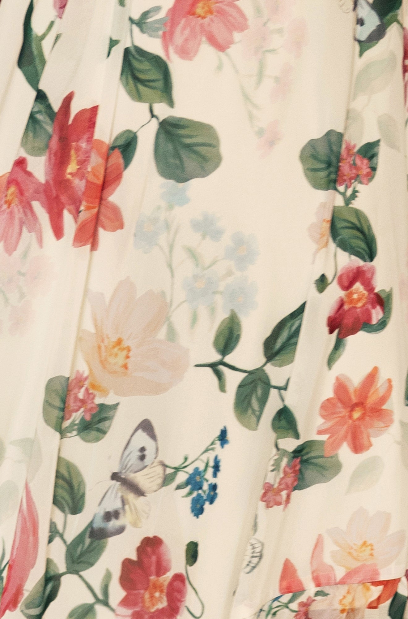 Yumi Ivory Floral Print Wrap Midi Dress With Dipped Hem Dress Occasion Yumi