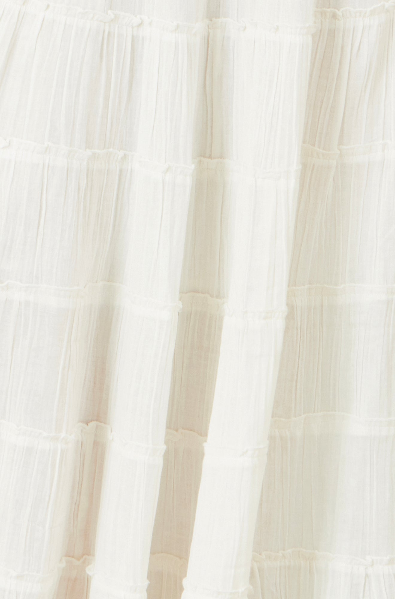 Yumi White Double Cotton Tiered Boho Maxi Skirt Skirts Yumi
