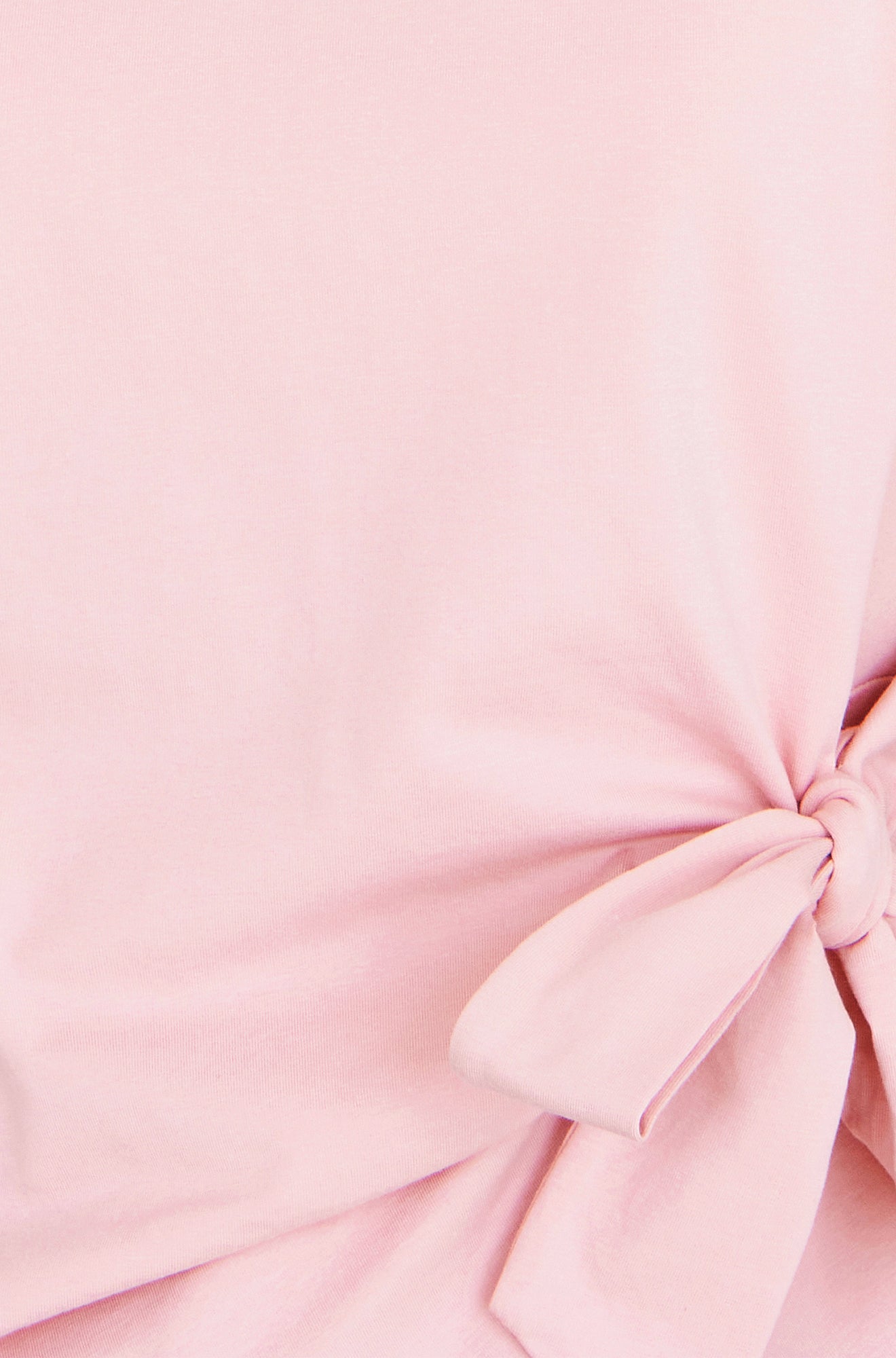 Yumi Pink Cotton Jersey Top With Knot Detail Tops Yumi