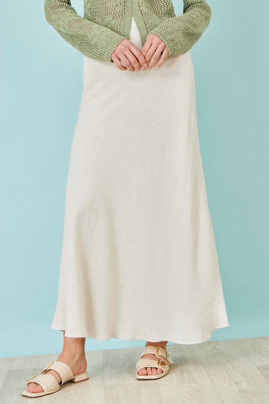 Yumi Natural Viscose Maxi Skirt Skirts Yumi