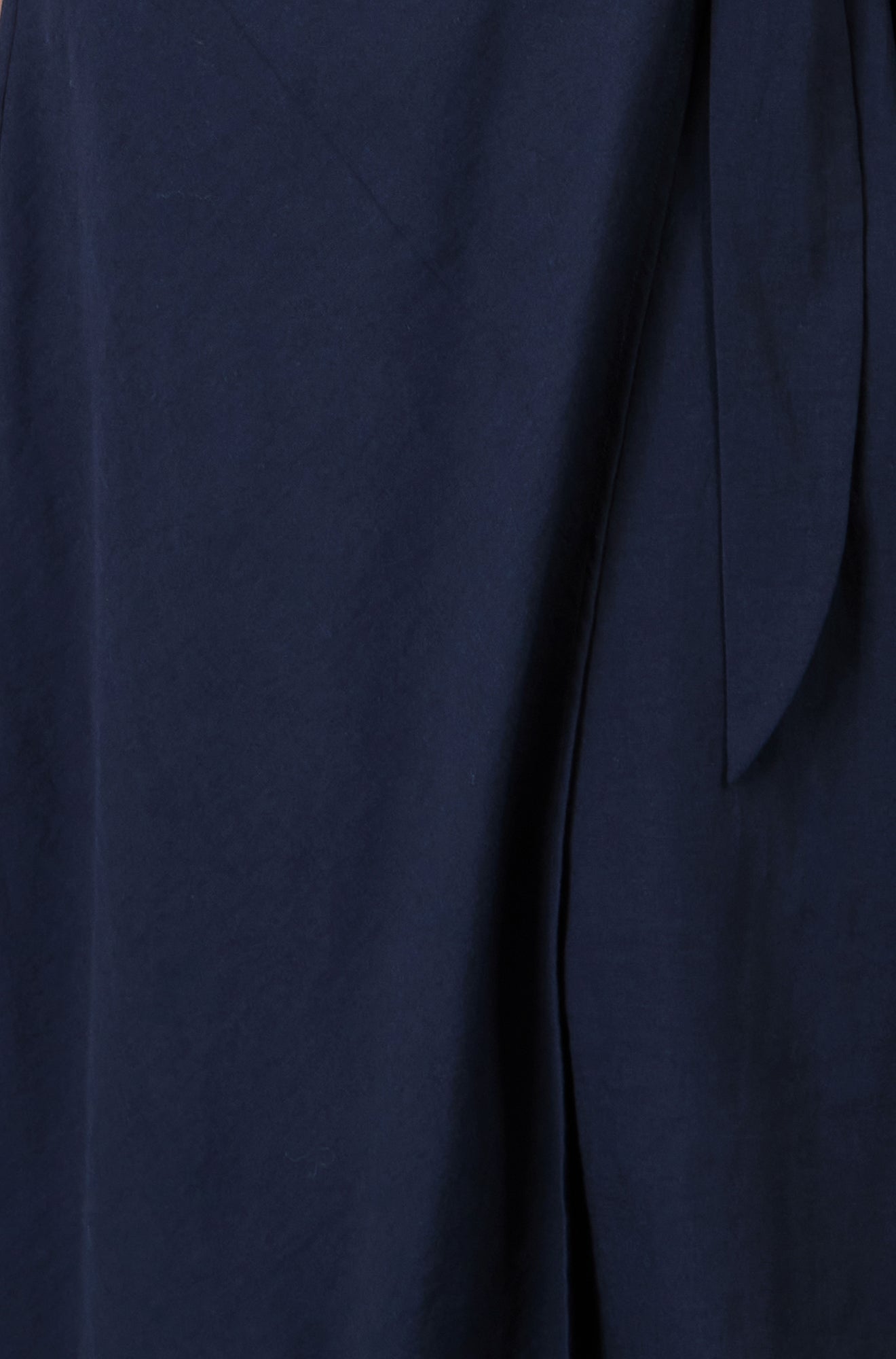 Yumi Navy Wrap Tie Midi Shirt Dress Dress Casual Yumi