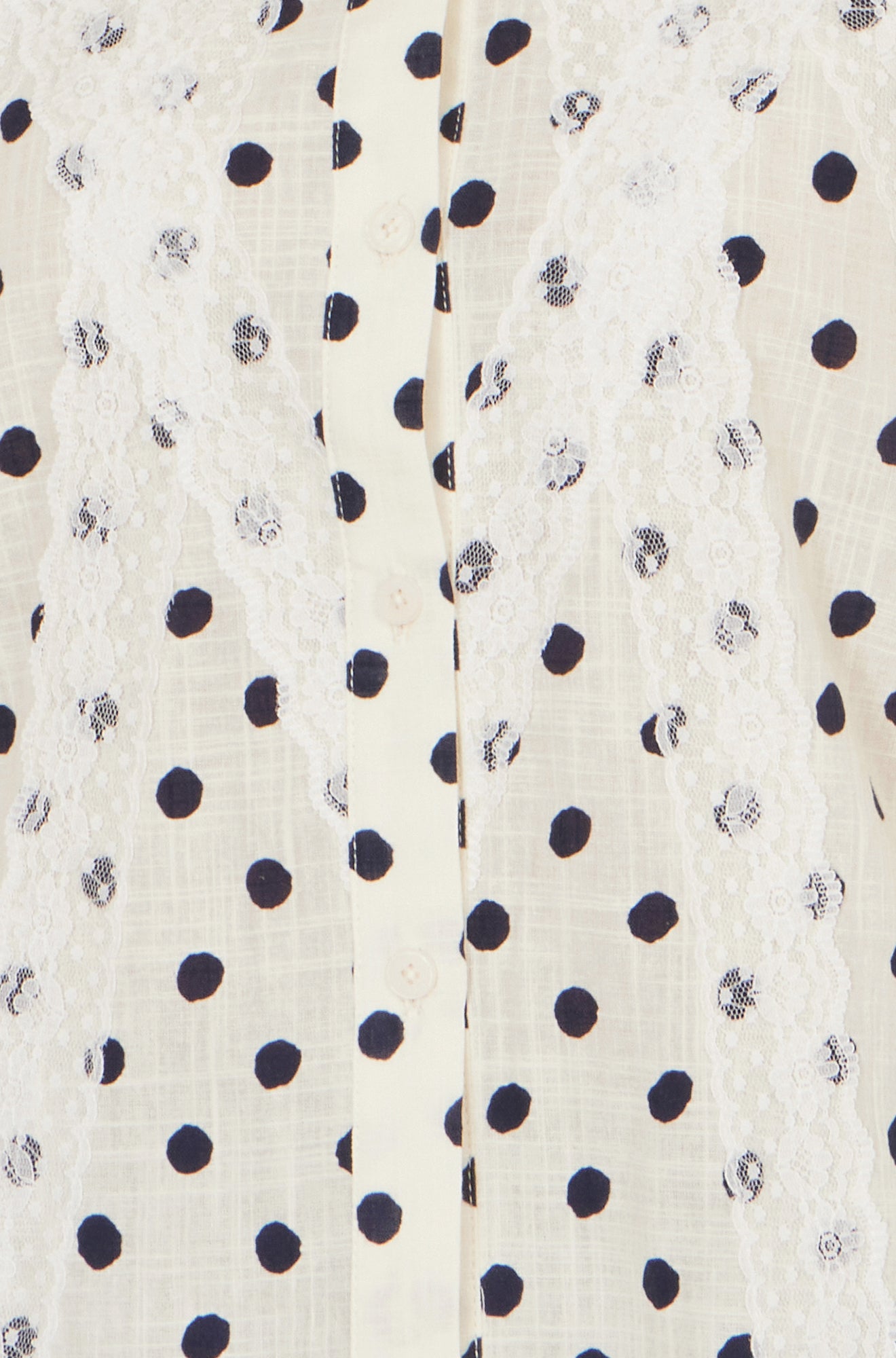 Yumi White Polka Dot Lace Boxy Shirt SHIRT Yumi