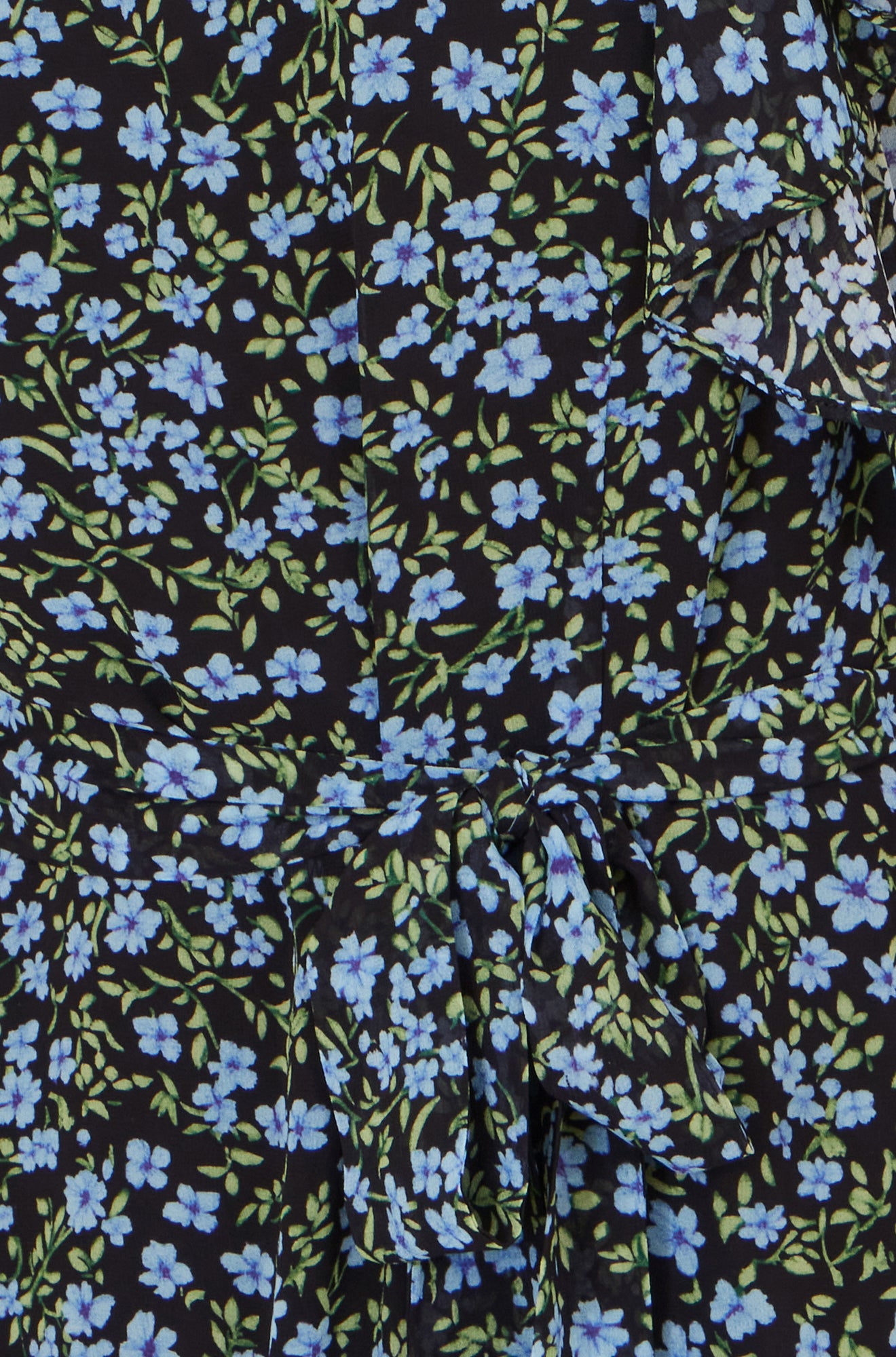 Yumi Blue Ditsy Print Floral Skater Dress Dress Casual Yumi