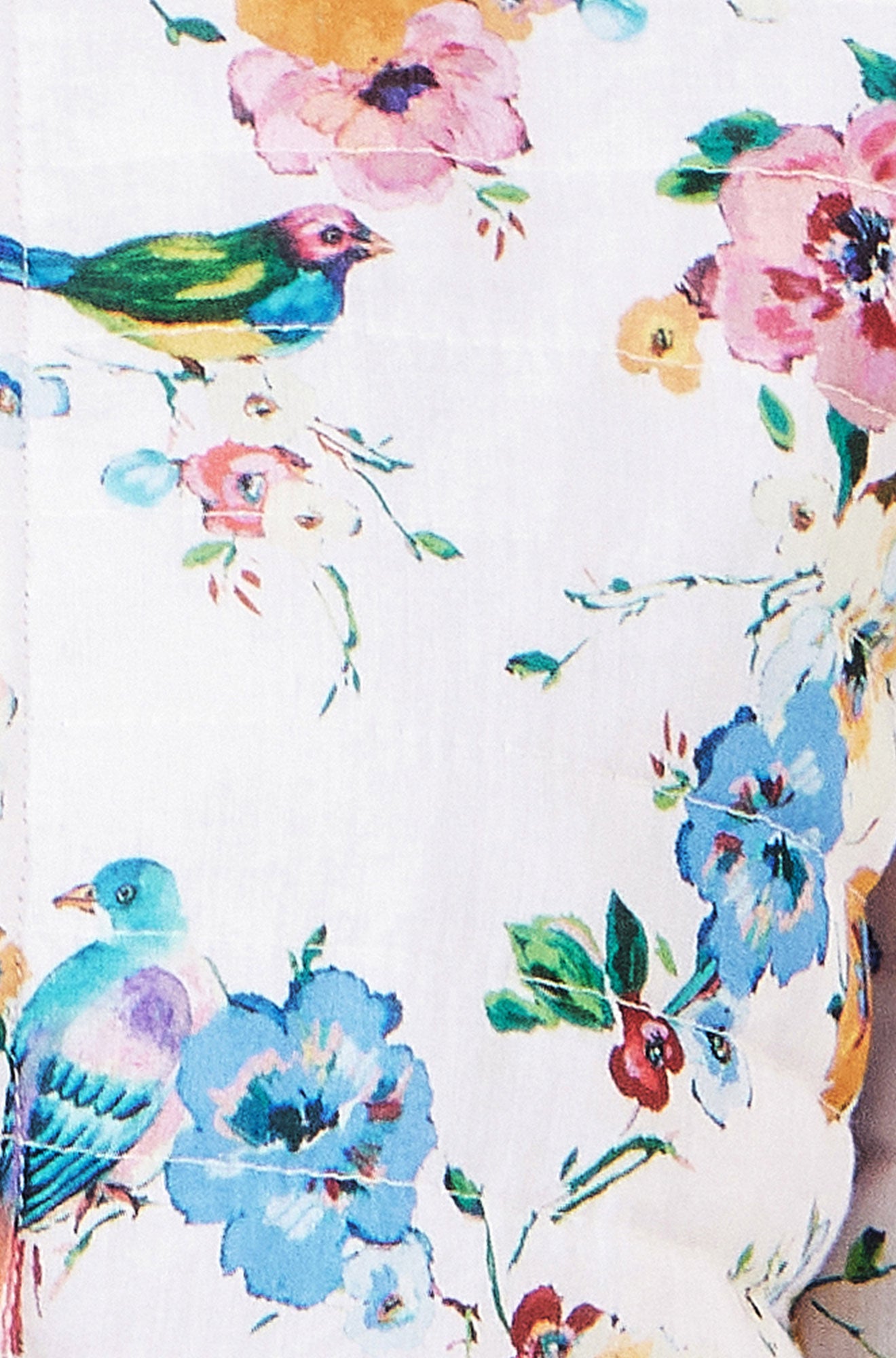 Yumi Blue Floral Embroidery Cotton Jacket Outerwear Yumi
