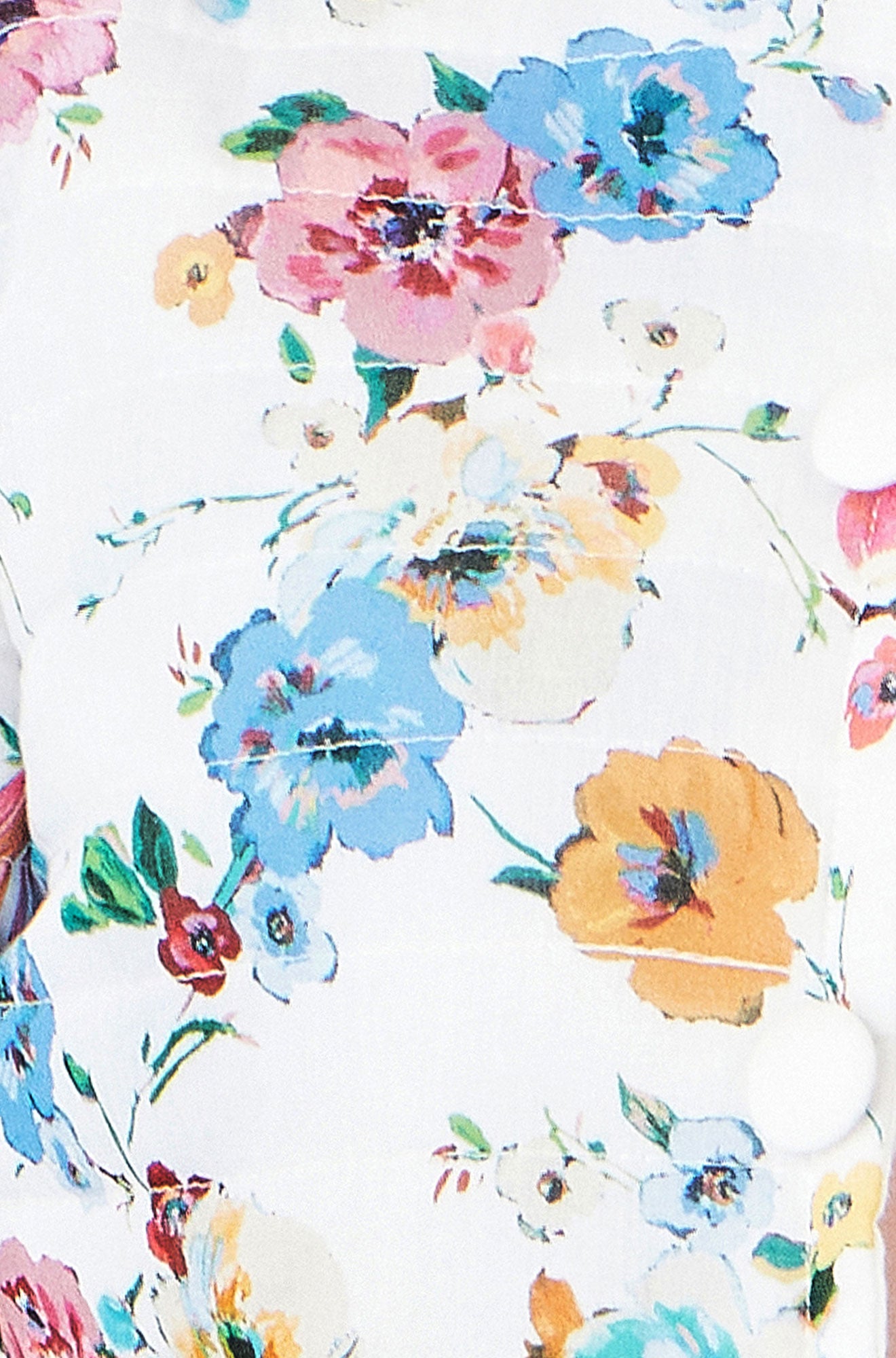 Yumi White Floral Embroidery Reversible Cotton Jacket JACKET Yumi