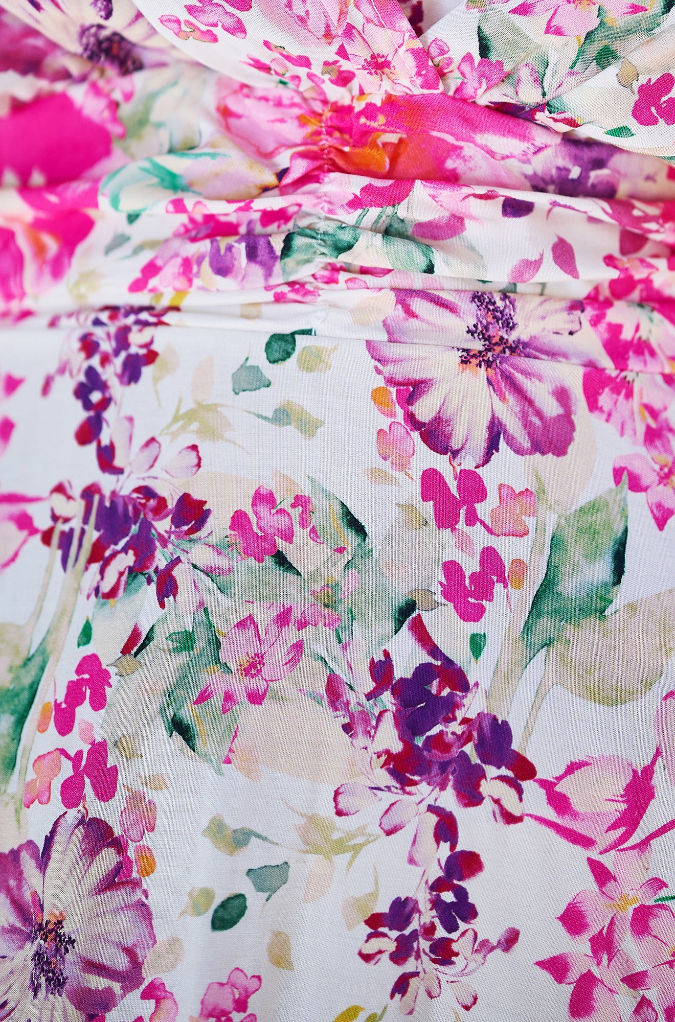 Yumi Pink Mirror Floral Print Ruched Waist Kimono Midi Dress Dress Casual Yumi