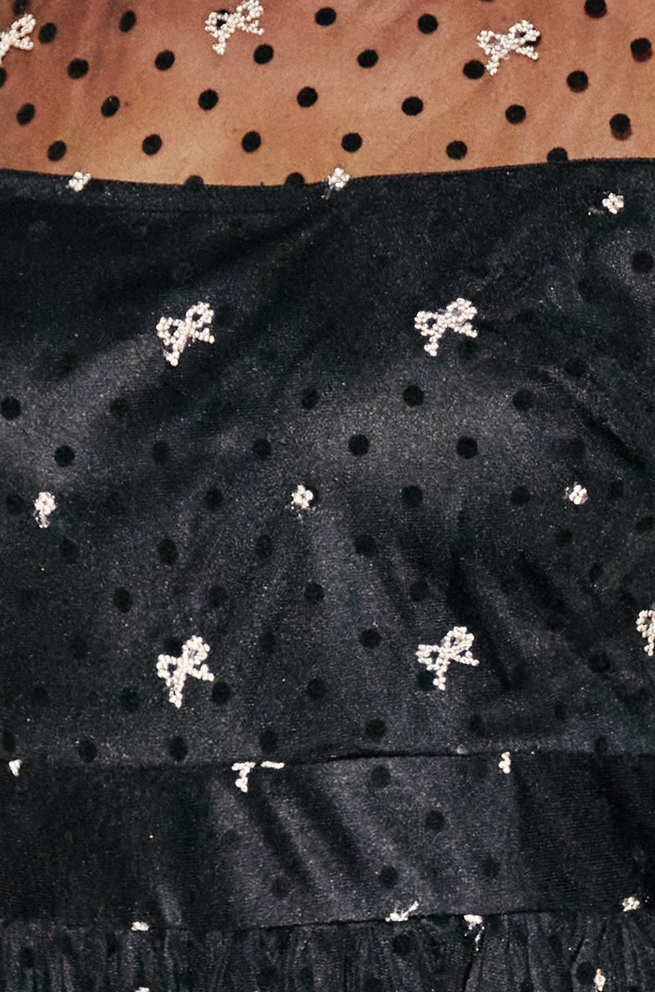 Yumi Black Embroidered Bow Mesh Prom Dress Dress Party Yumi