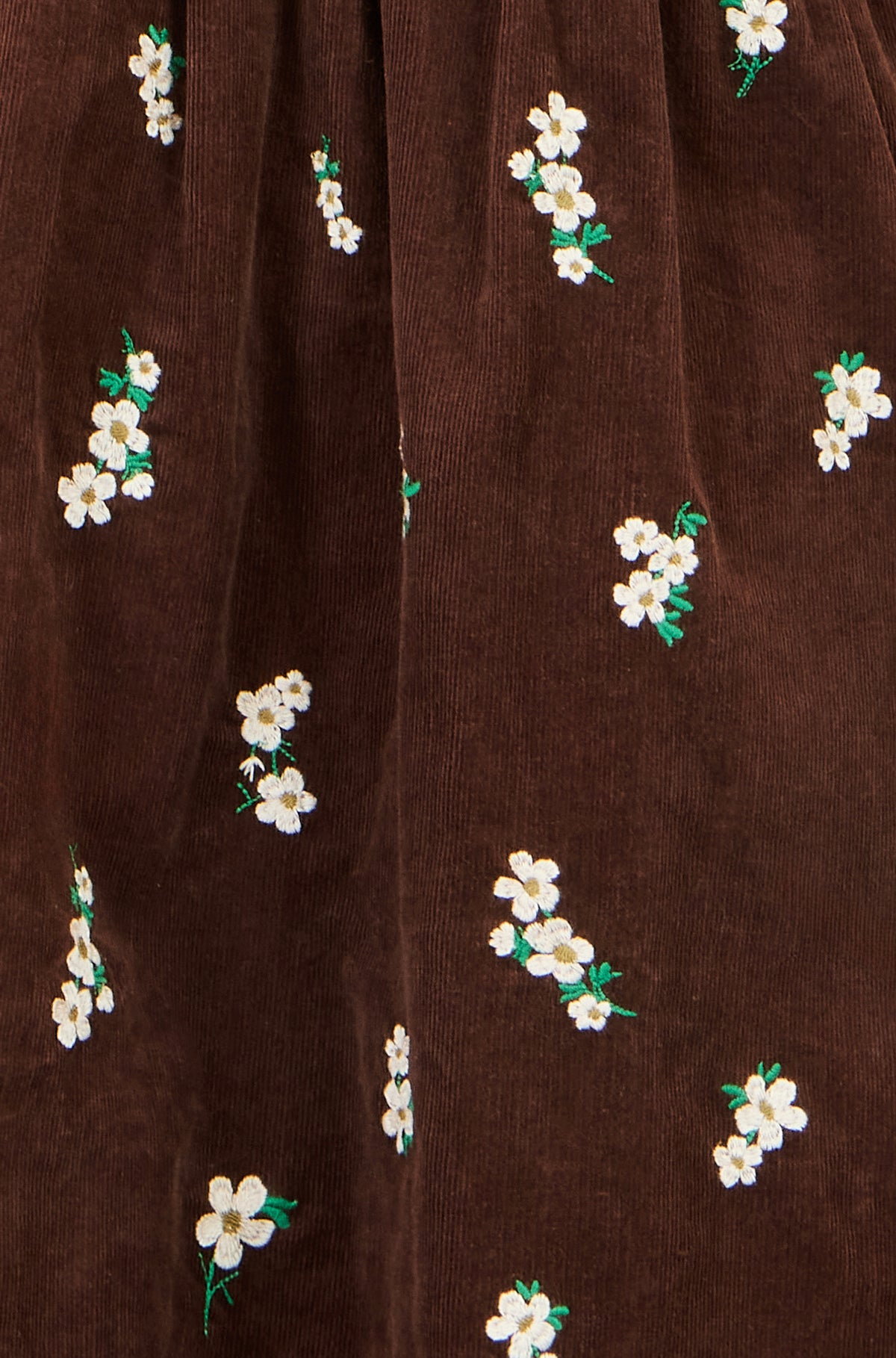 Yumi Brown Embroidered Daisy Cord Dress Dress Casual Yumi