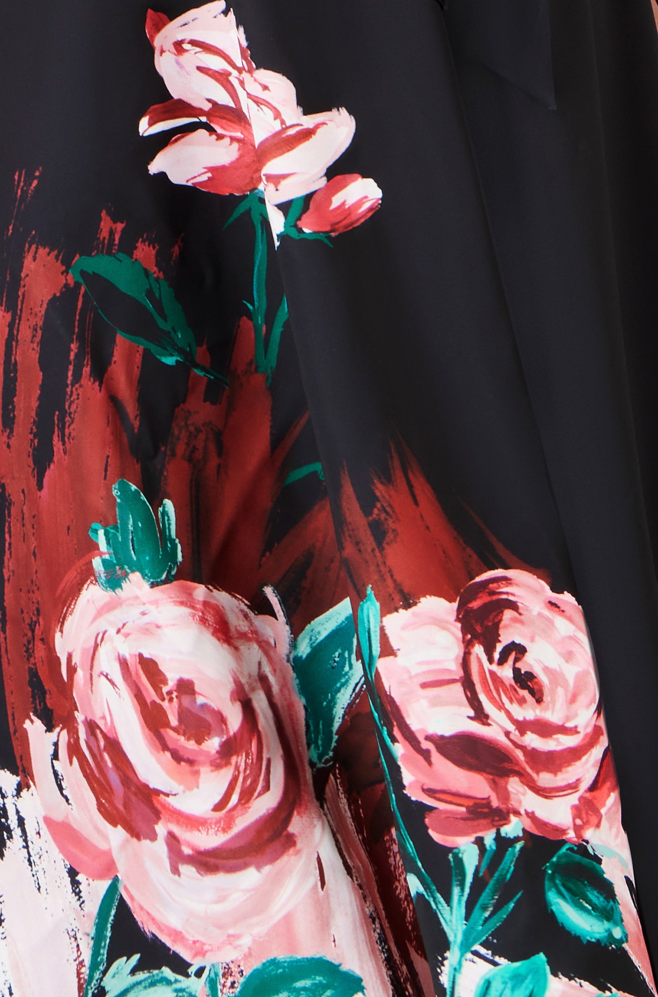 Yumi Black Abstract Floral Skater Midi Dress Dress Party Yumi