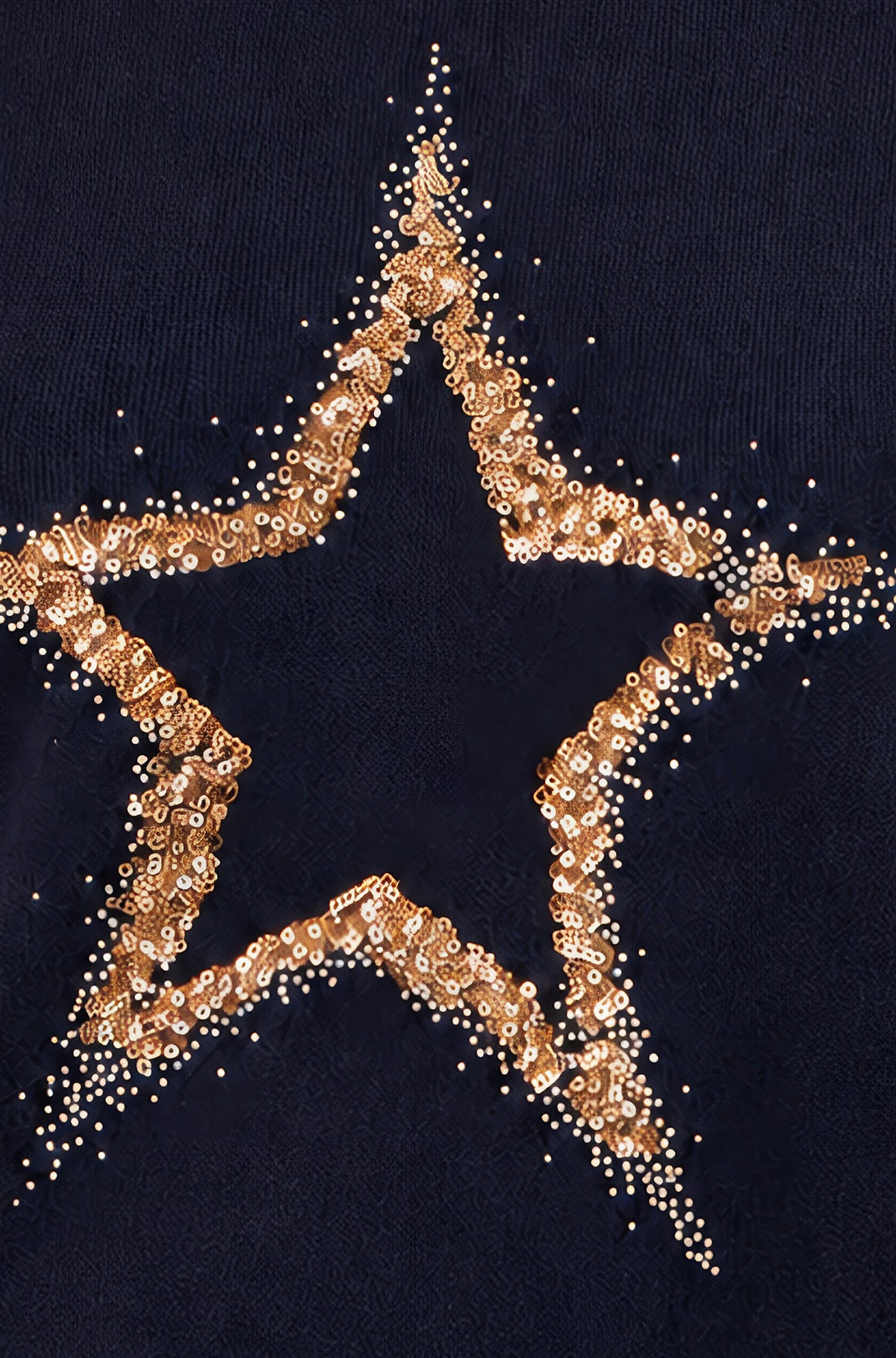 Yumi Navy Viscose Star Sequin Relaxed Jumper Knit Xmas Jumper Yumi