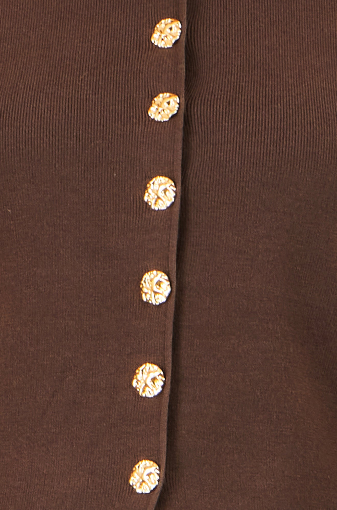 Yumi Brown Knitted Fitted Peplum Cardigan Knit Cardigan Yumi