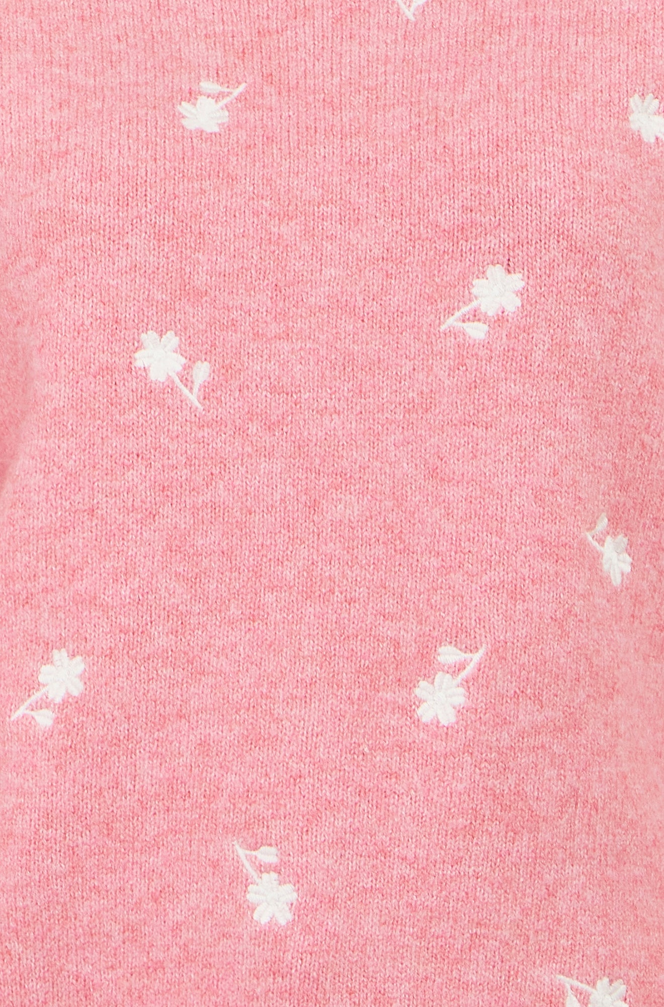 Yumi Pink Daisy Embroidered Relaxed Jumper Knit Jumper Yumi