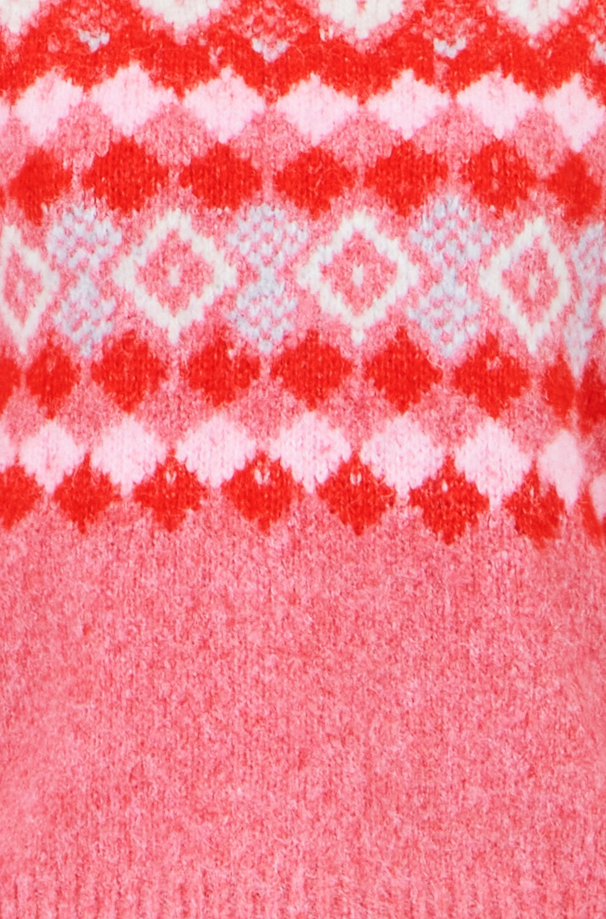 Yumi Red Fairisle Wool Blend Relaxed Jumper Knit Jumper Yumi