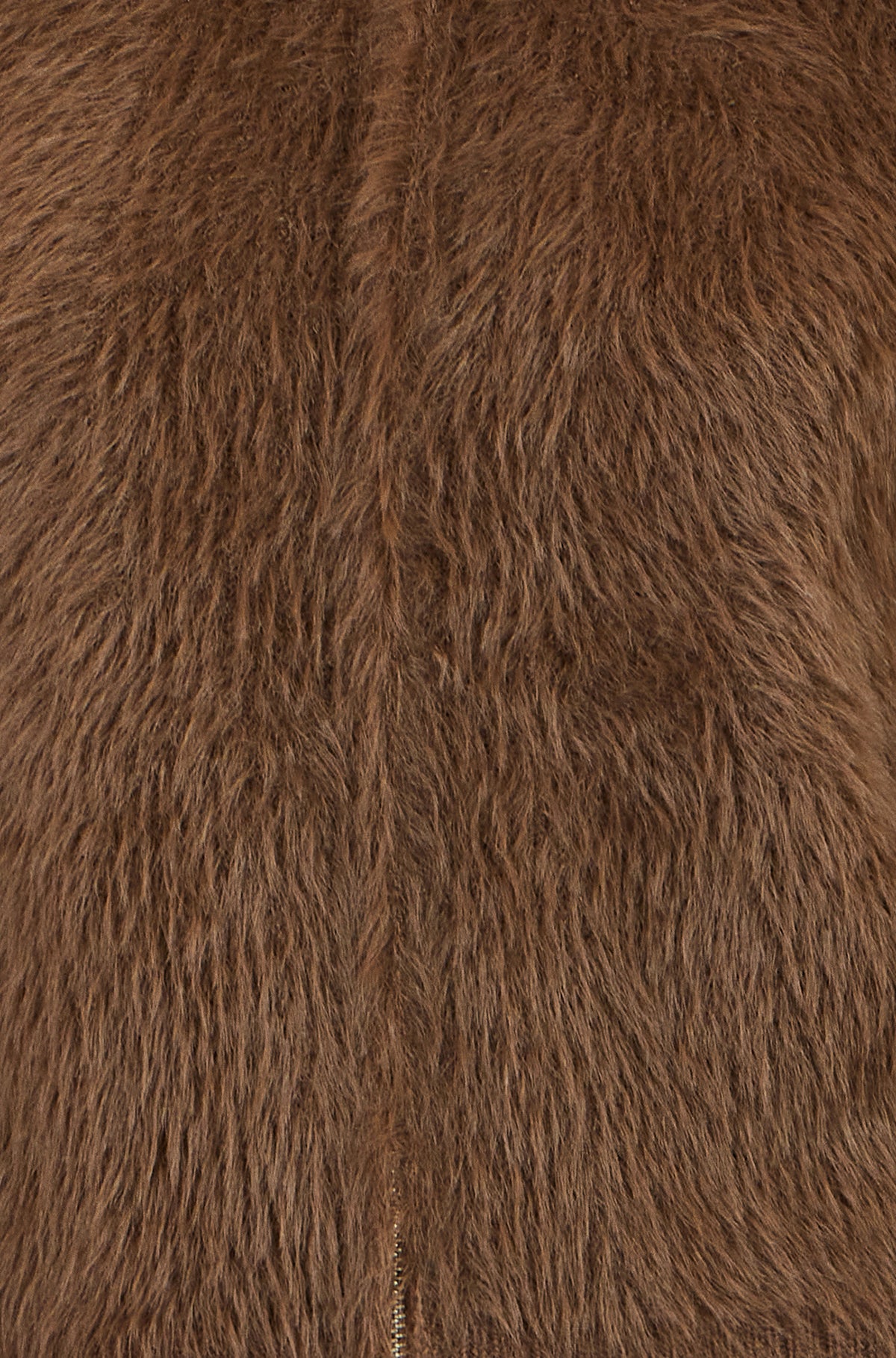 Yumi Brown Eyelash Zip Knitted Jacket Knit Cardigan Yumi