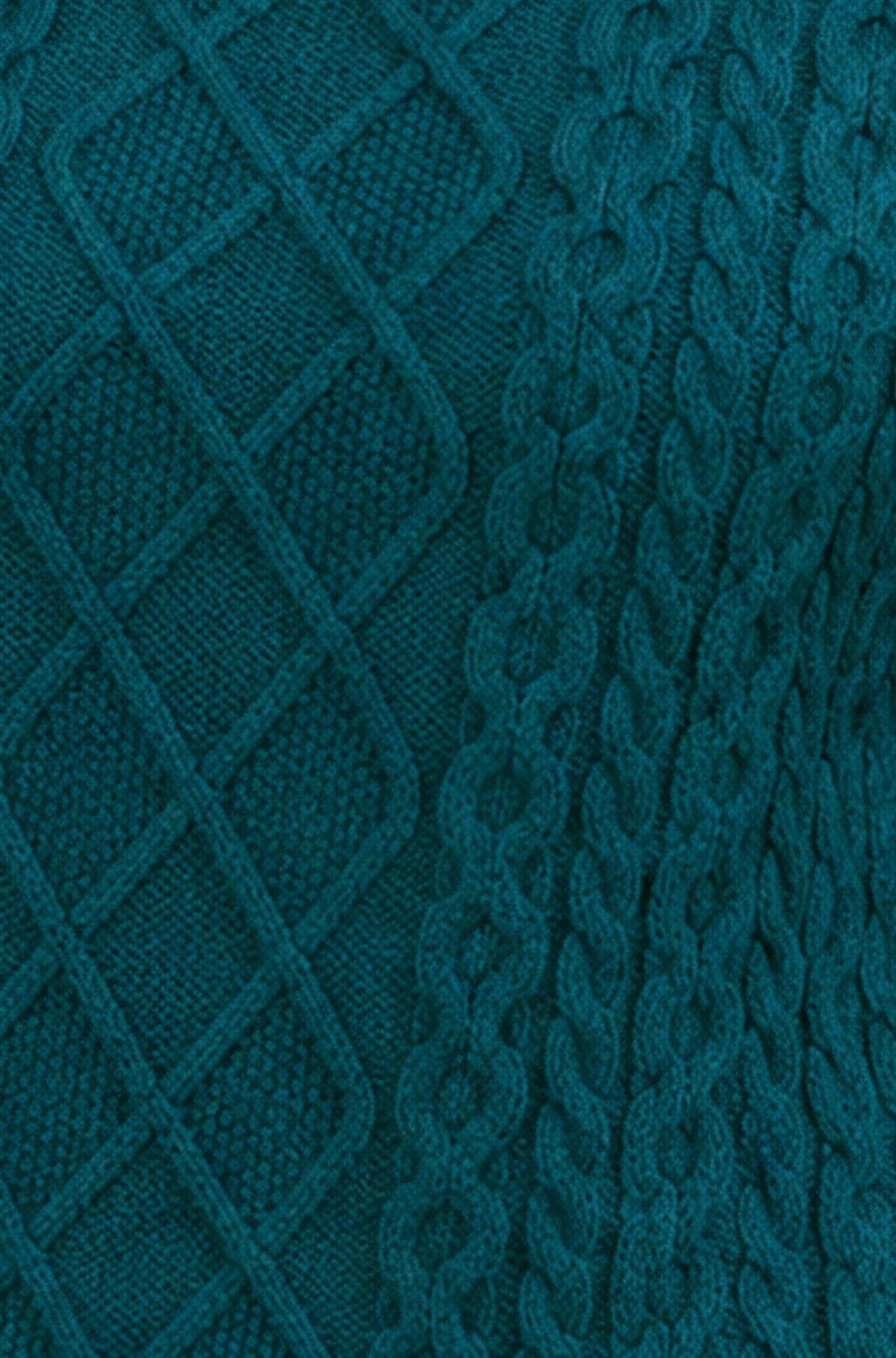Yumi Teal Cable Knit Roll Neck Jumper Knit Jumper Yumi
